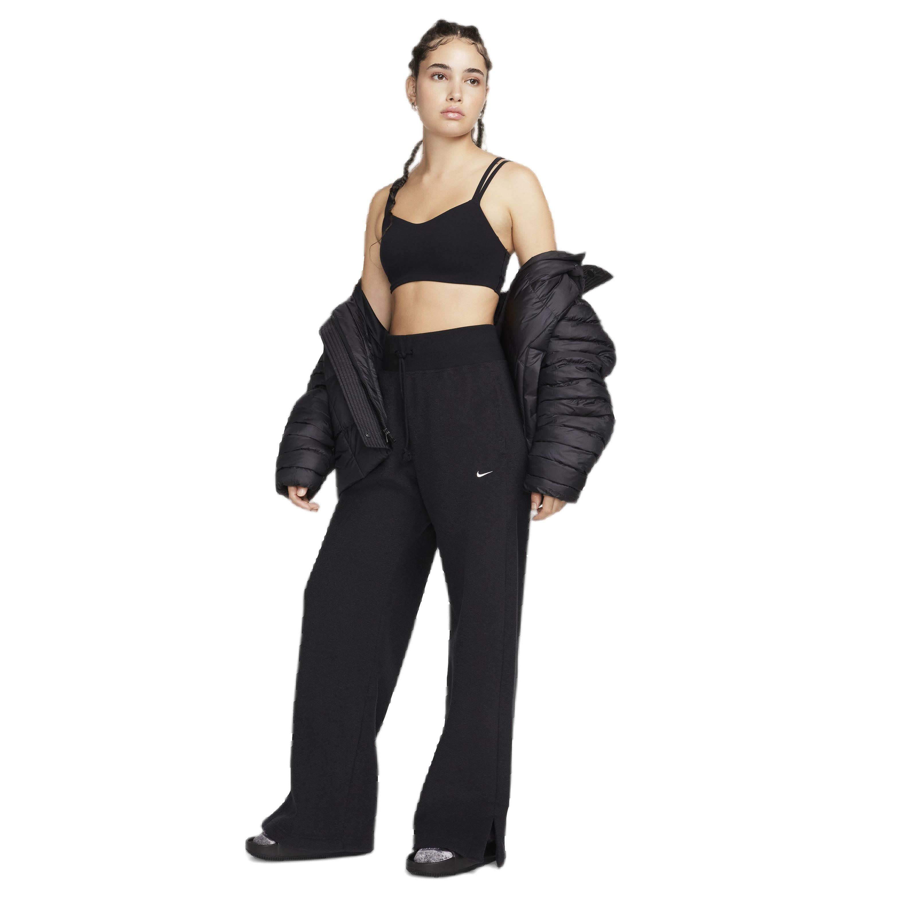 Nike Women's Sportswear Phoenix Plush High-Waisted Wide-leg Cozy Fleece Pants - BLACK Thumbnail View 6