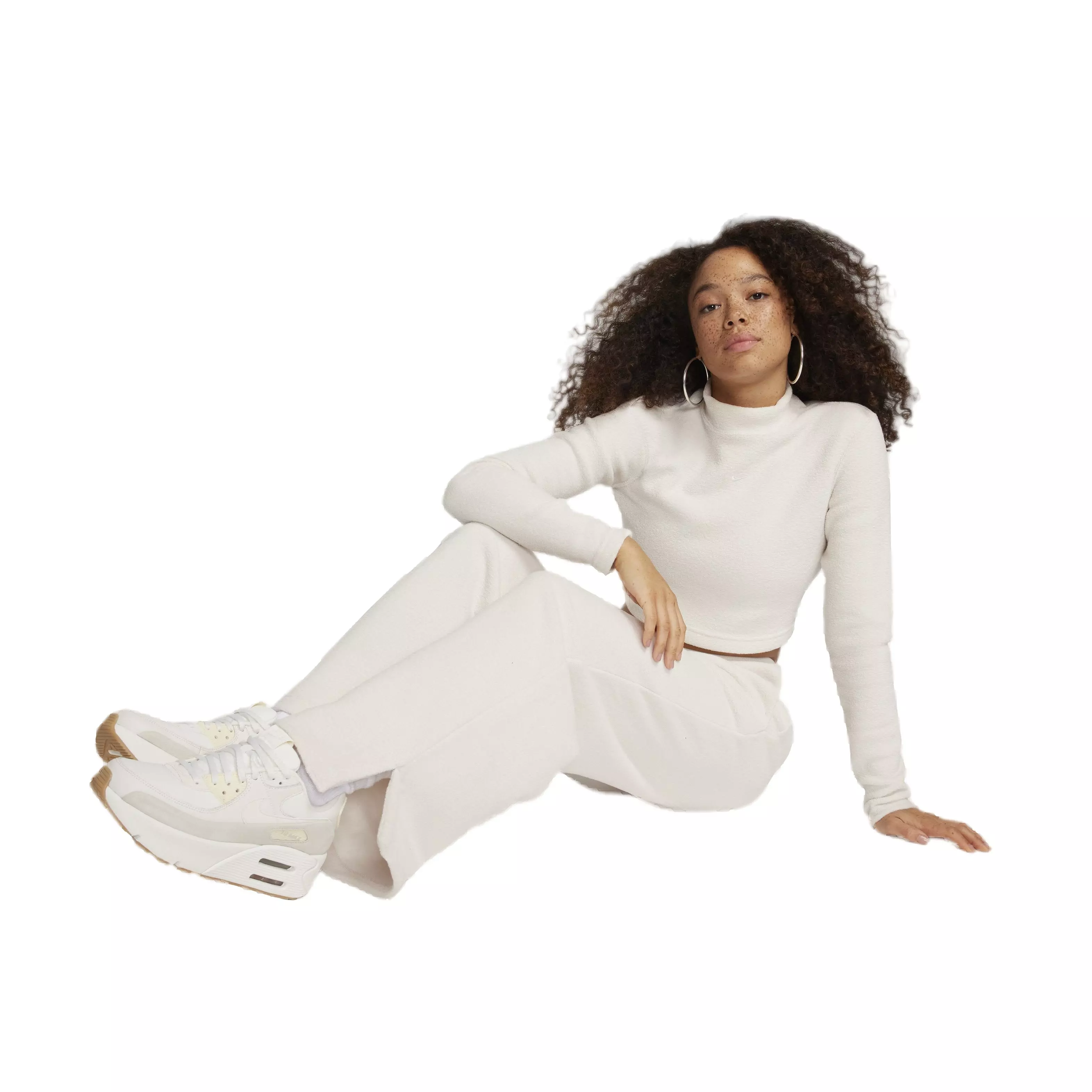 Nike Women's Sportswear Phoenix Plush High-Waisted Wide-leg Cozy Fleece Pants - BROWN