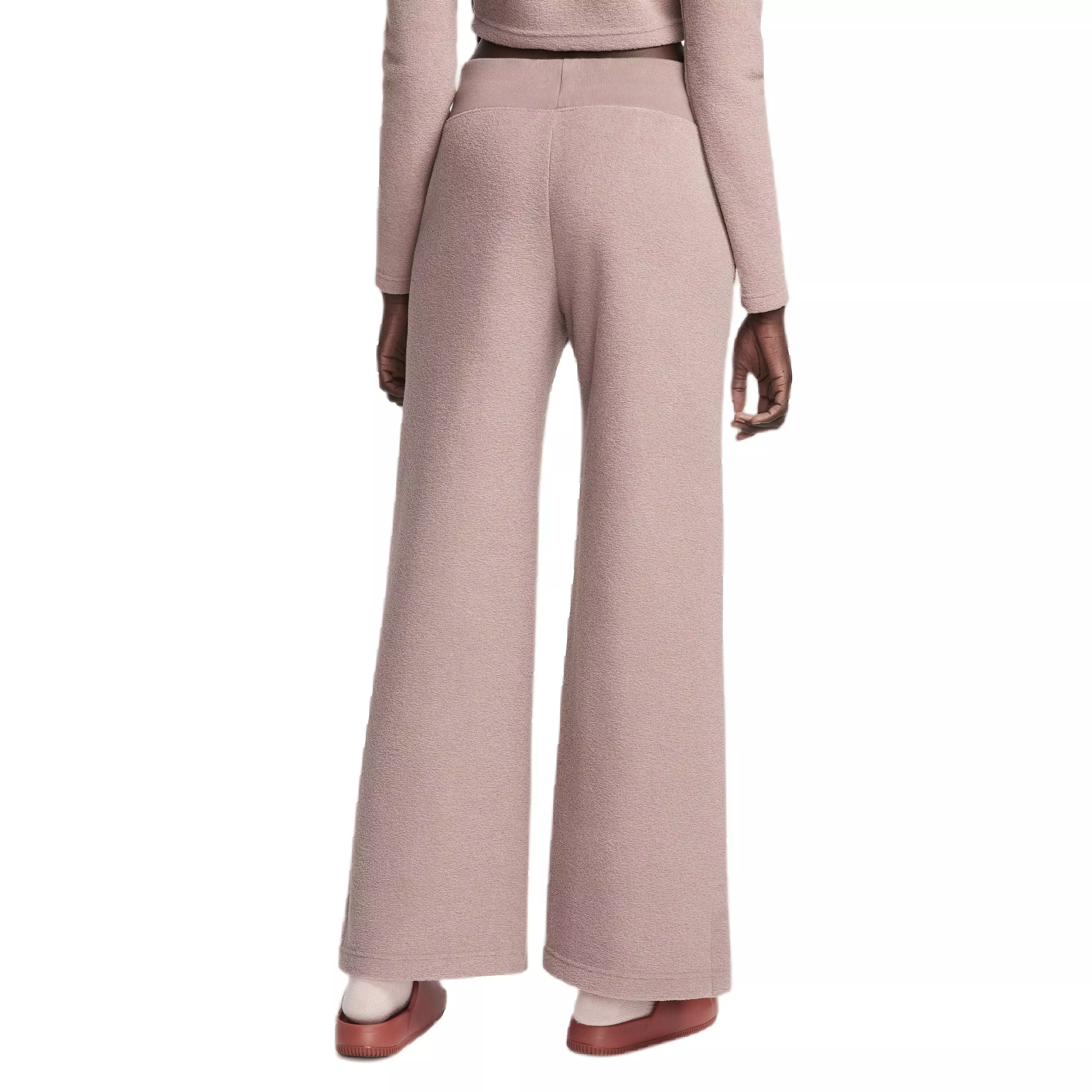 Nike Women's Sportswear Phoenix Plush High-Waisted Wide-leg Cozy Fleece Pants - MAUVE