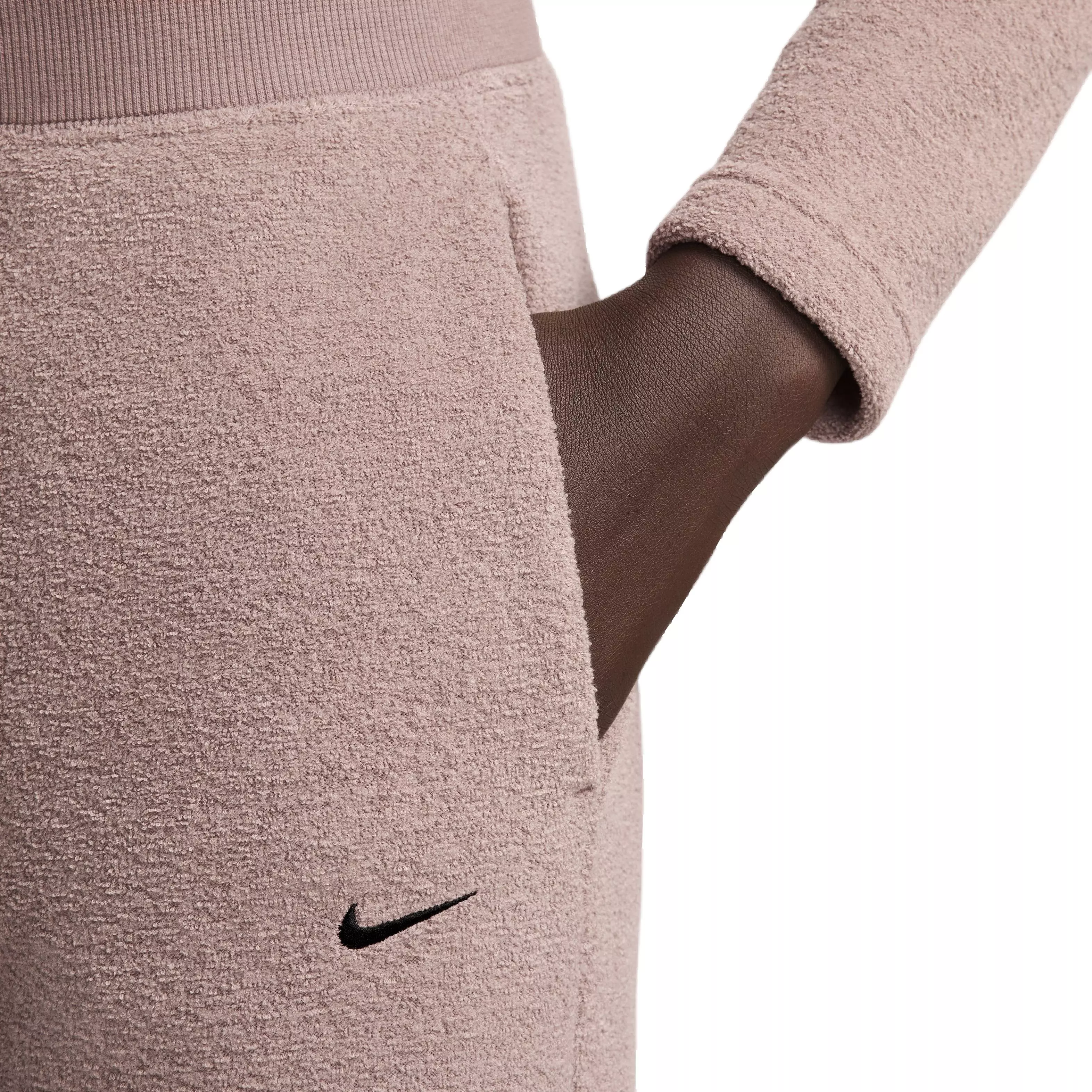 Nike Women's Sportswear Phoenix Plush High-Waisted Wide-leg Cozy Fleece Pants - MAUVE