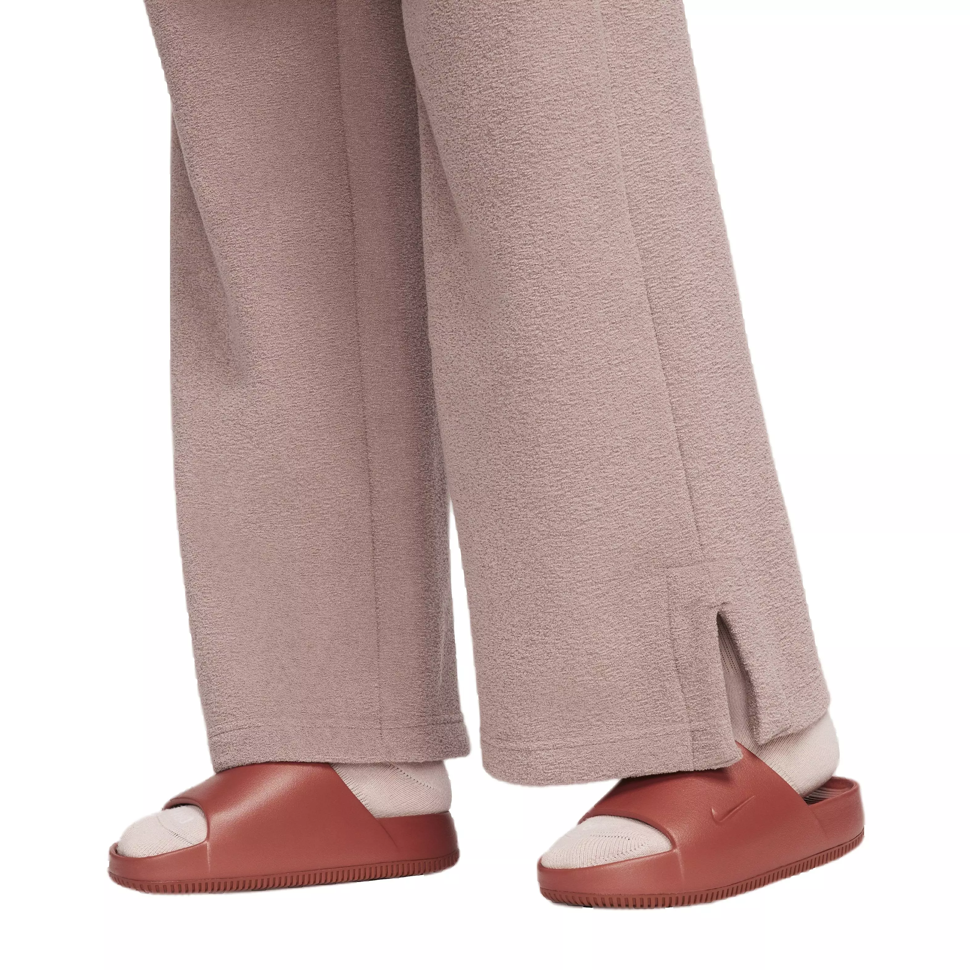 Nike Women's Sportswear Phoenix Plush High-Waisted Wide-leg Cozy Fleece Pants - MAUVE