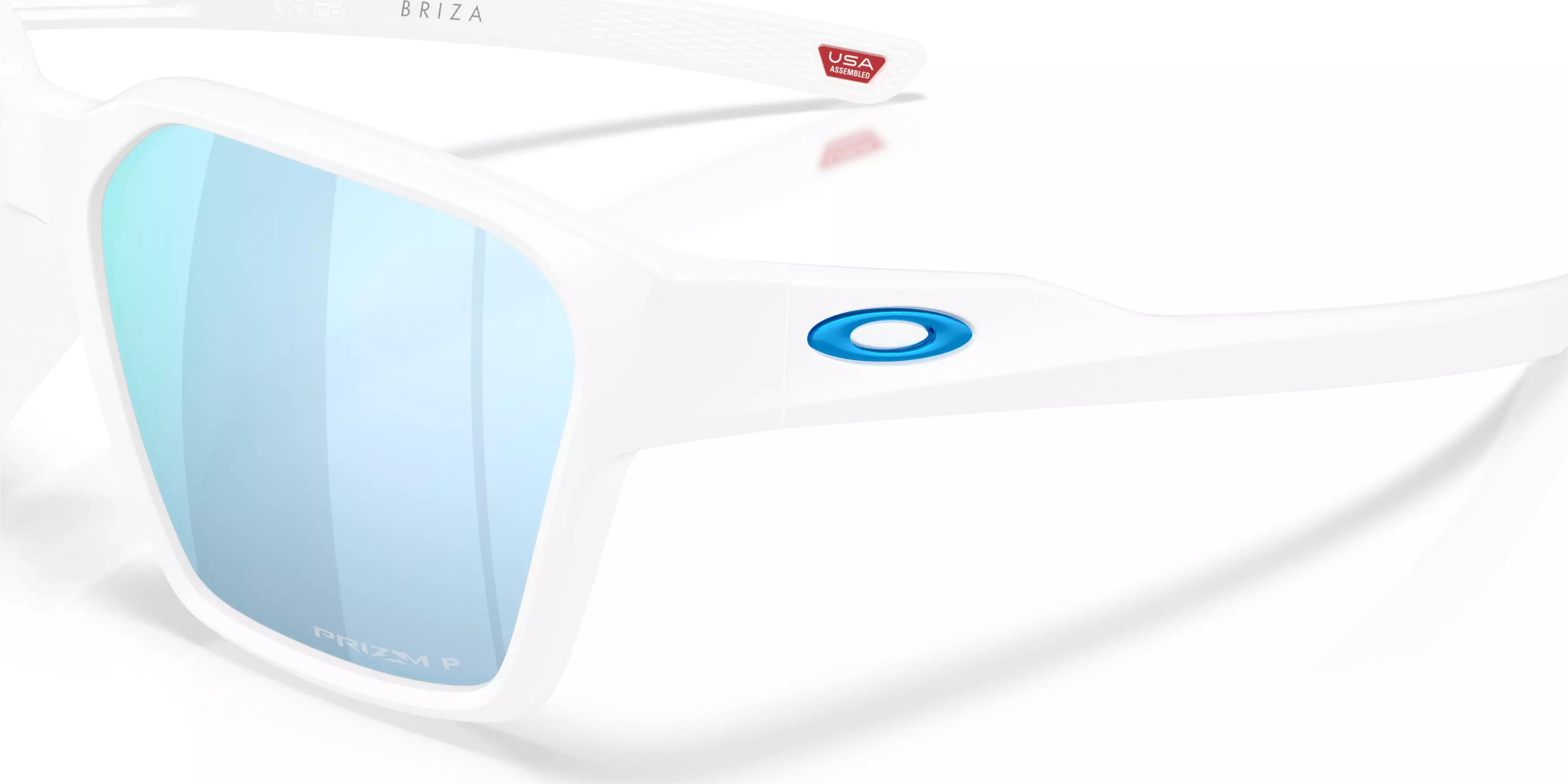 Oakley Briza Prizm Deep Water Polarized Sunglasses – Matte White - WHITE/BLUE