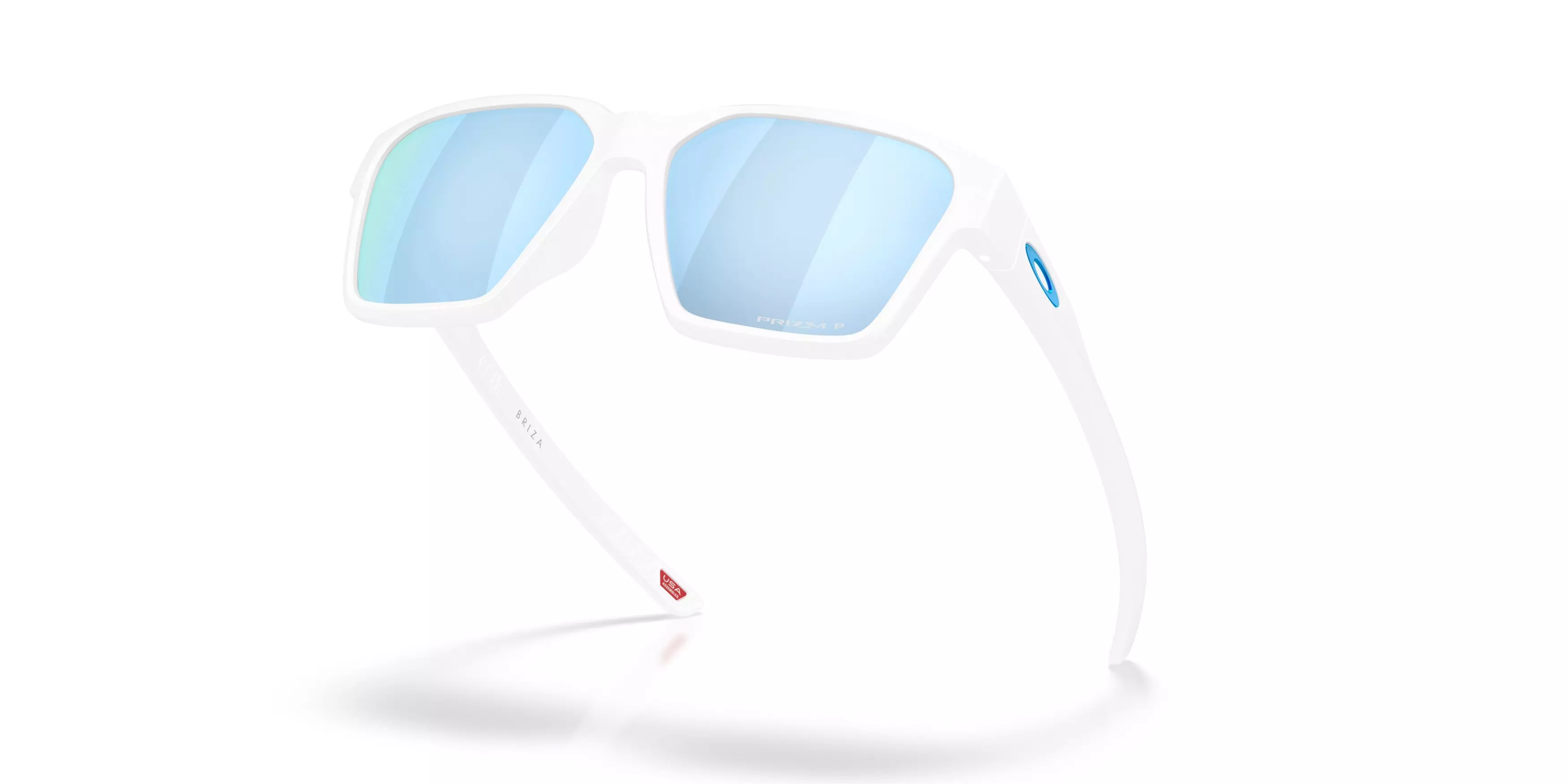 Oakley Briza Prizm Deep Water Polarized Sunglasses – Matte White - WHITE/BLUE