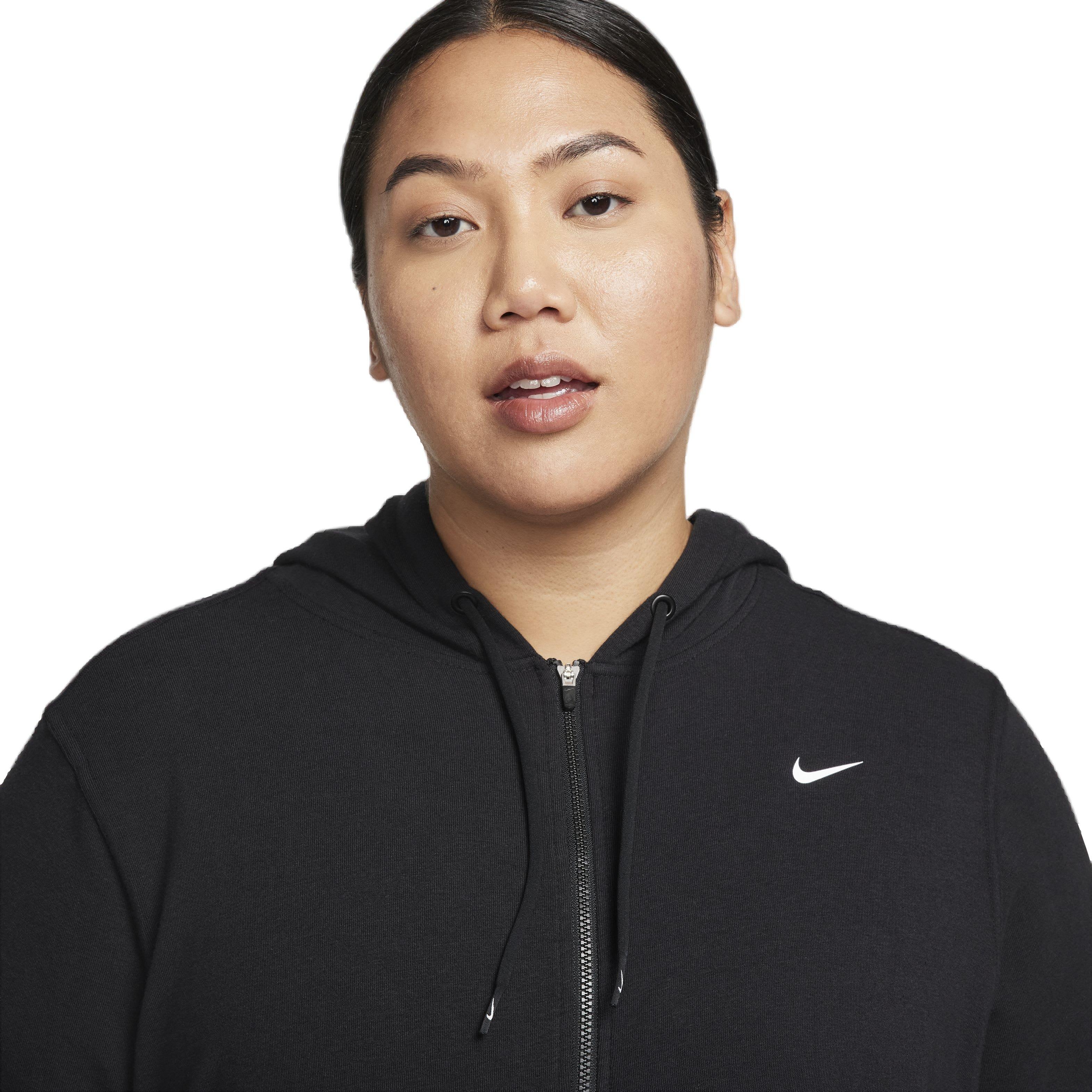 Nike Women's Dri-FIT One Full-Zip French Terry LBR Jacket -Black - BLACK Thumbnail View 3