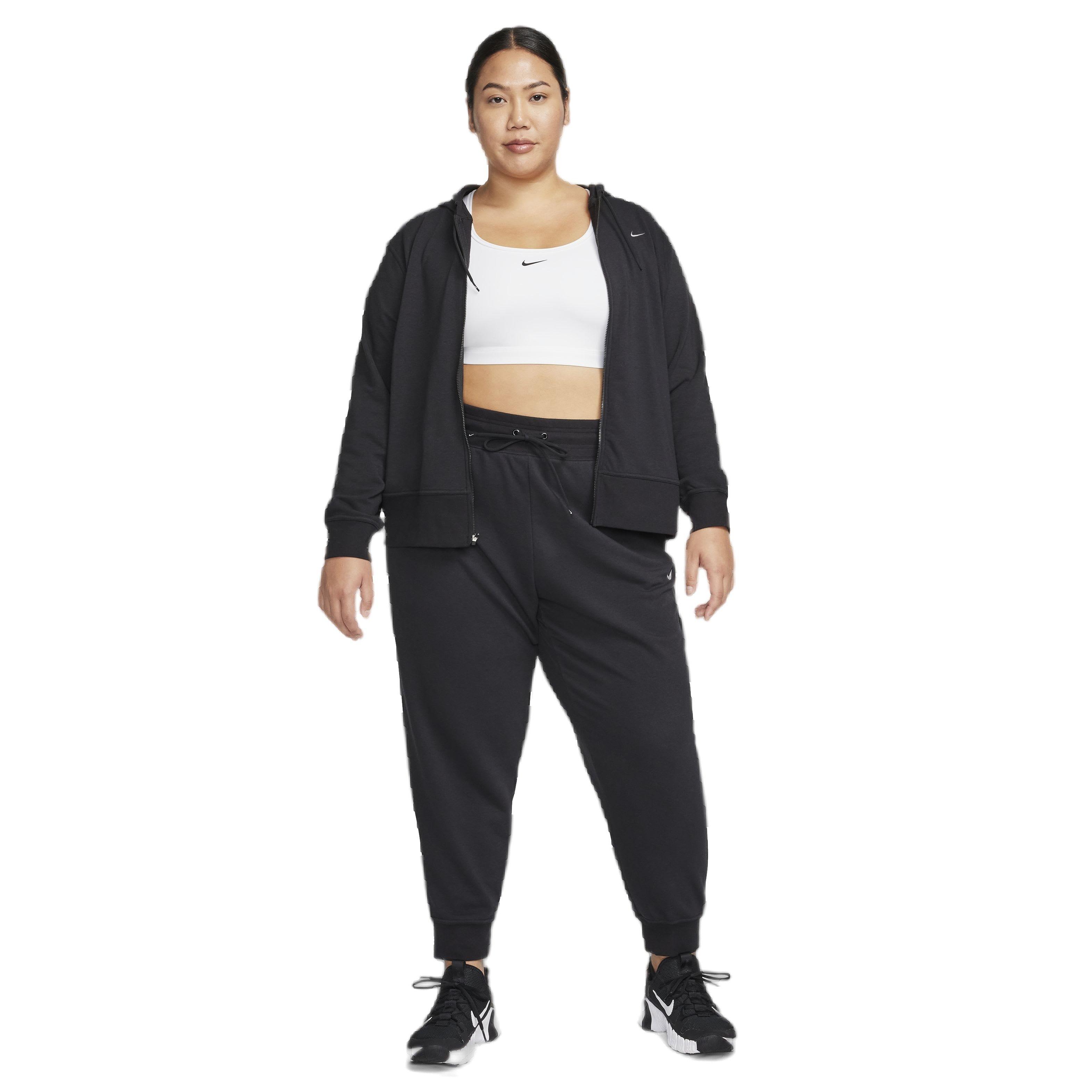 Nike Women's Dri-FIT One Full-Zip French Terry LBR Jacket -Black - BLACK Thumbnail View 6