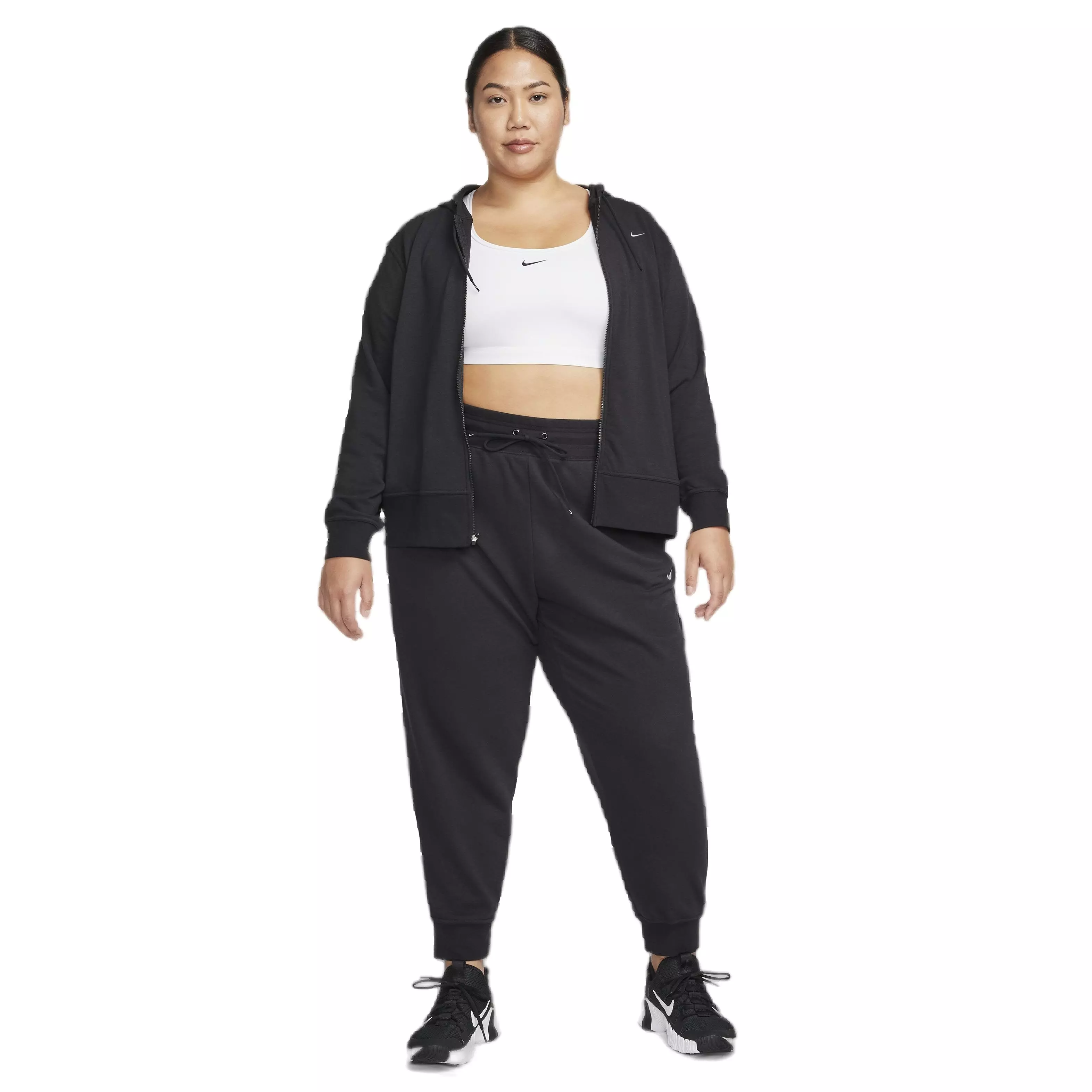 Nike Women's Dri-FIT One Full-Zip French Terry LBR Jacket -Black - BLACK