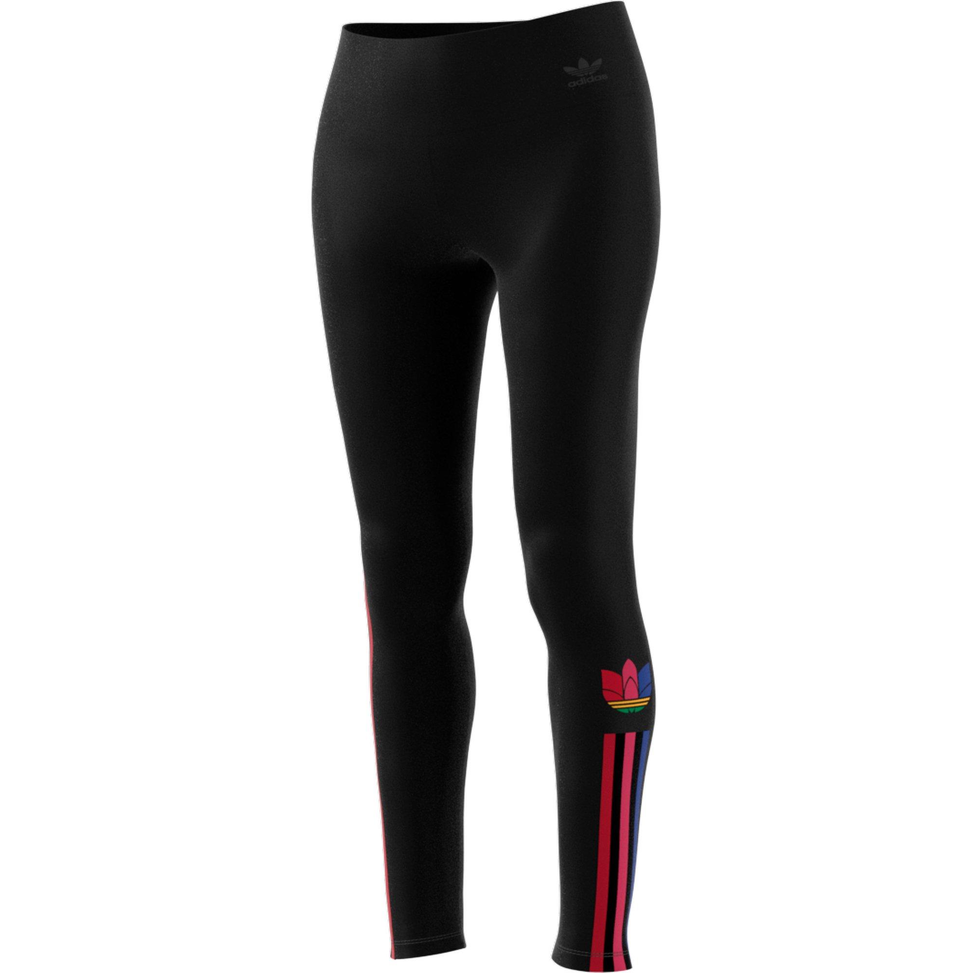 adidas Women's Black/Multicolor Originals Adicolor 3D Trefoil Leggings