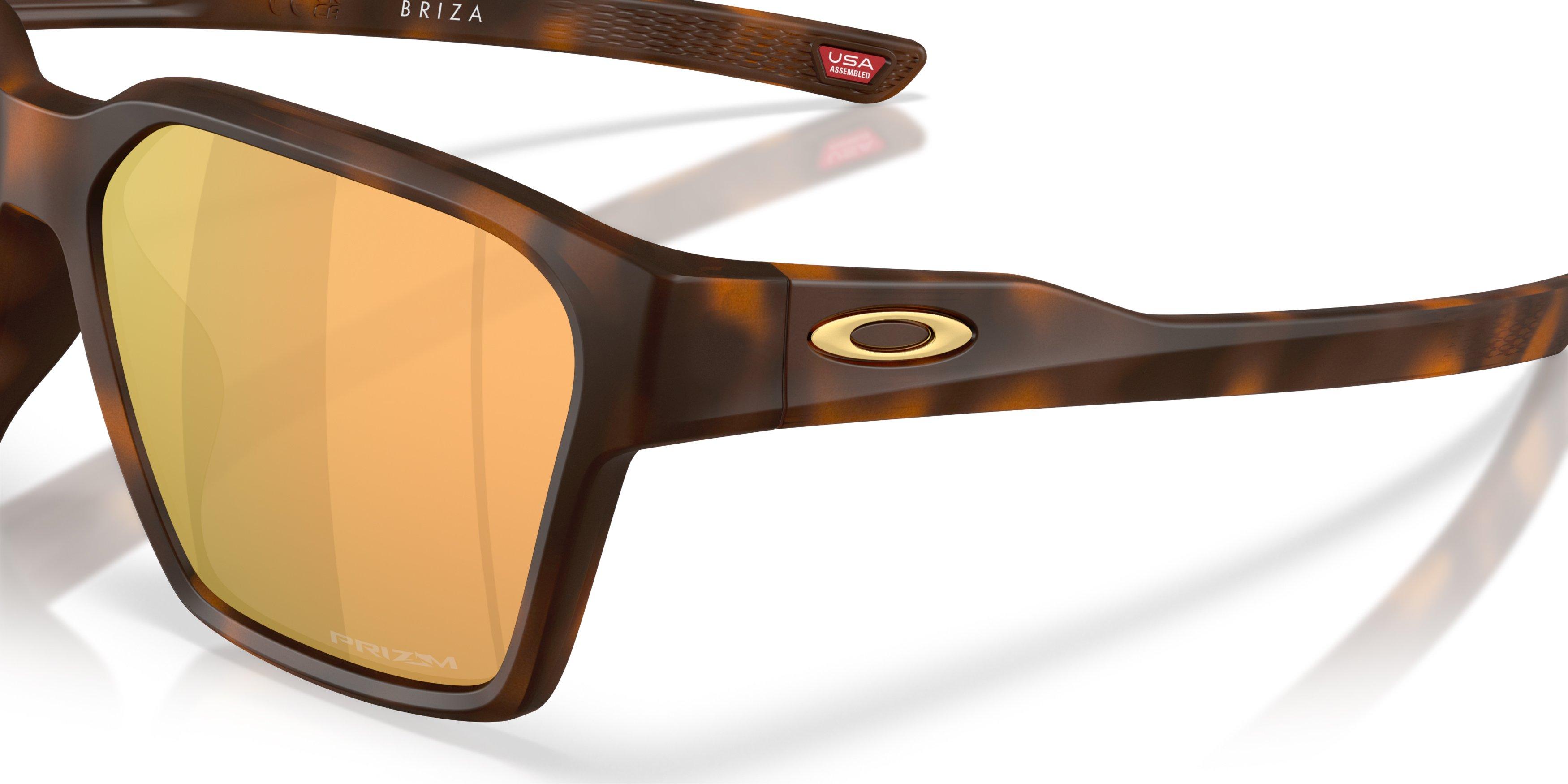 Oakley Briza Prizm Rose Gold Sunglasses &ndash; Matte Tortoise Dark Amber - ORANGE Thumbnail View 4