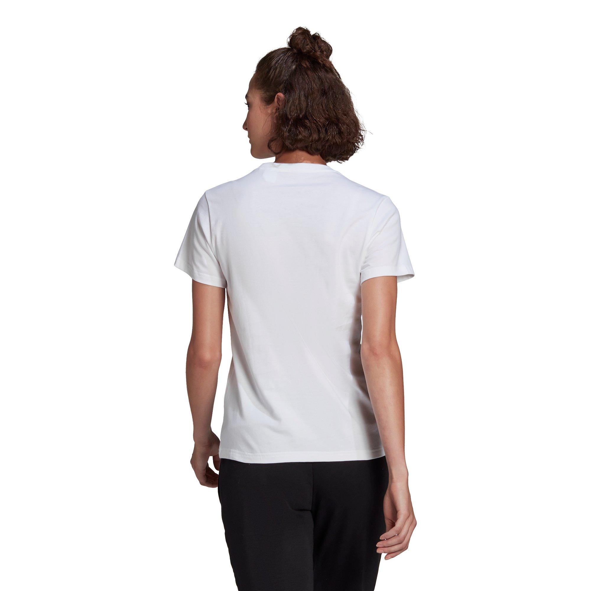 adidas Women's White LOUNGEWEAR Essentials Logo Tee - WHITE/BLACK Thumbnail View 2