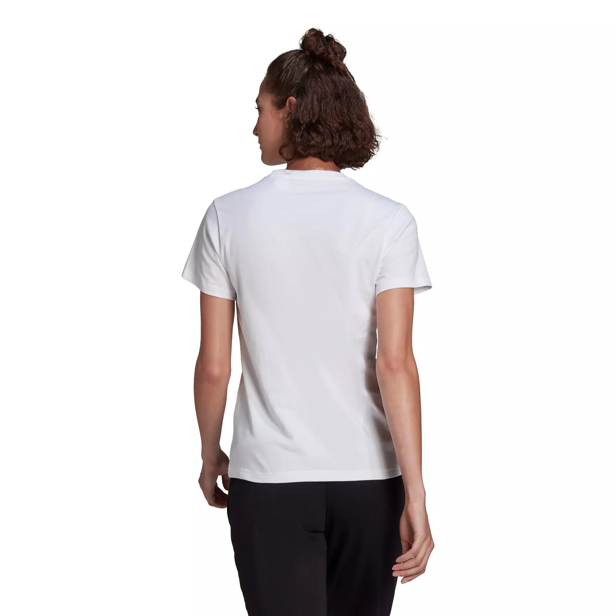 adidas Women's White LOUNGEWEAR Essentials Logo Tee - WHITE/BLACK