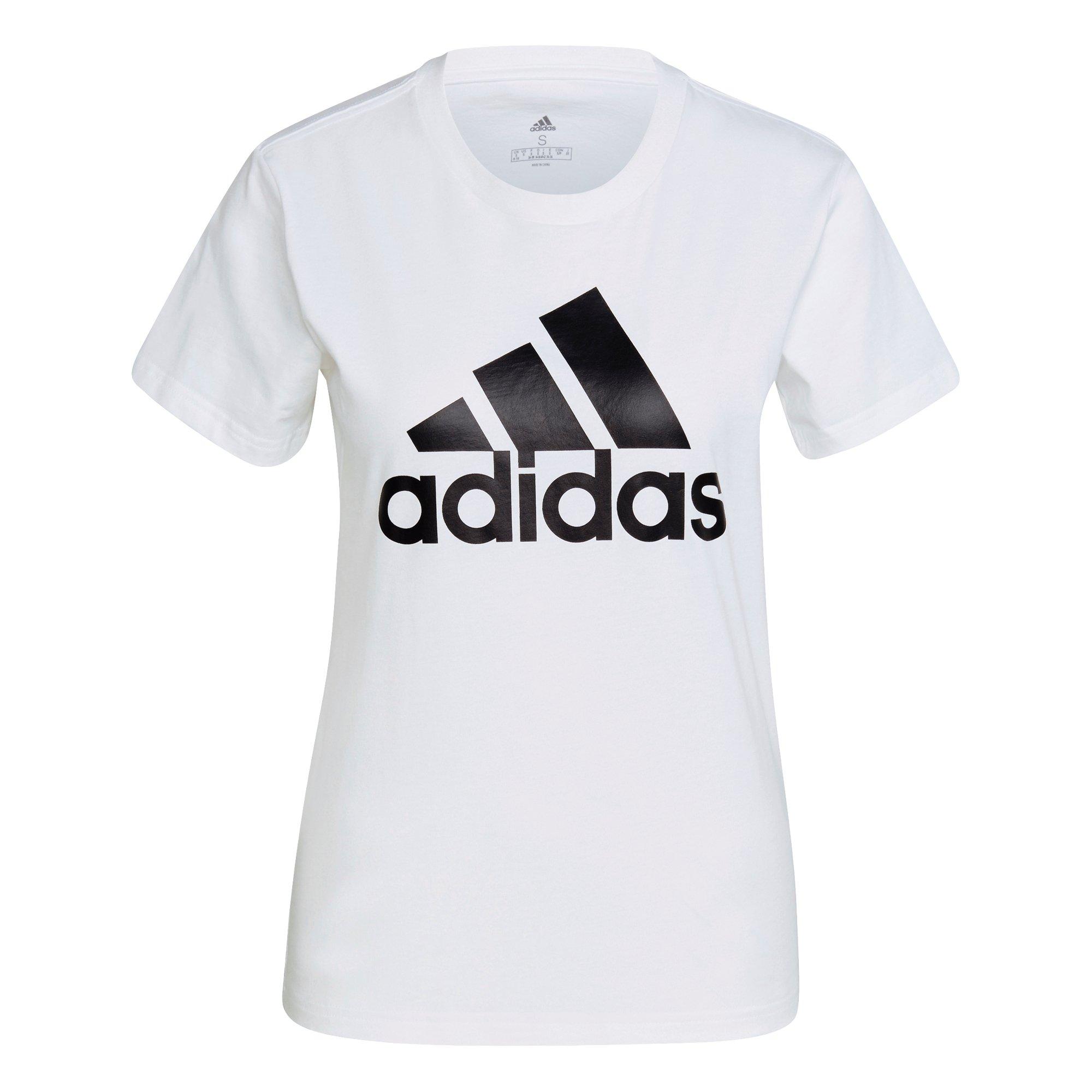 adidas Women's White LOUNGEWEAR Essentials Logo Tee - WHITE/BLACK Thumbnail View 6