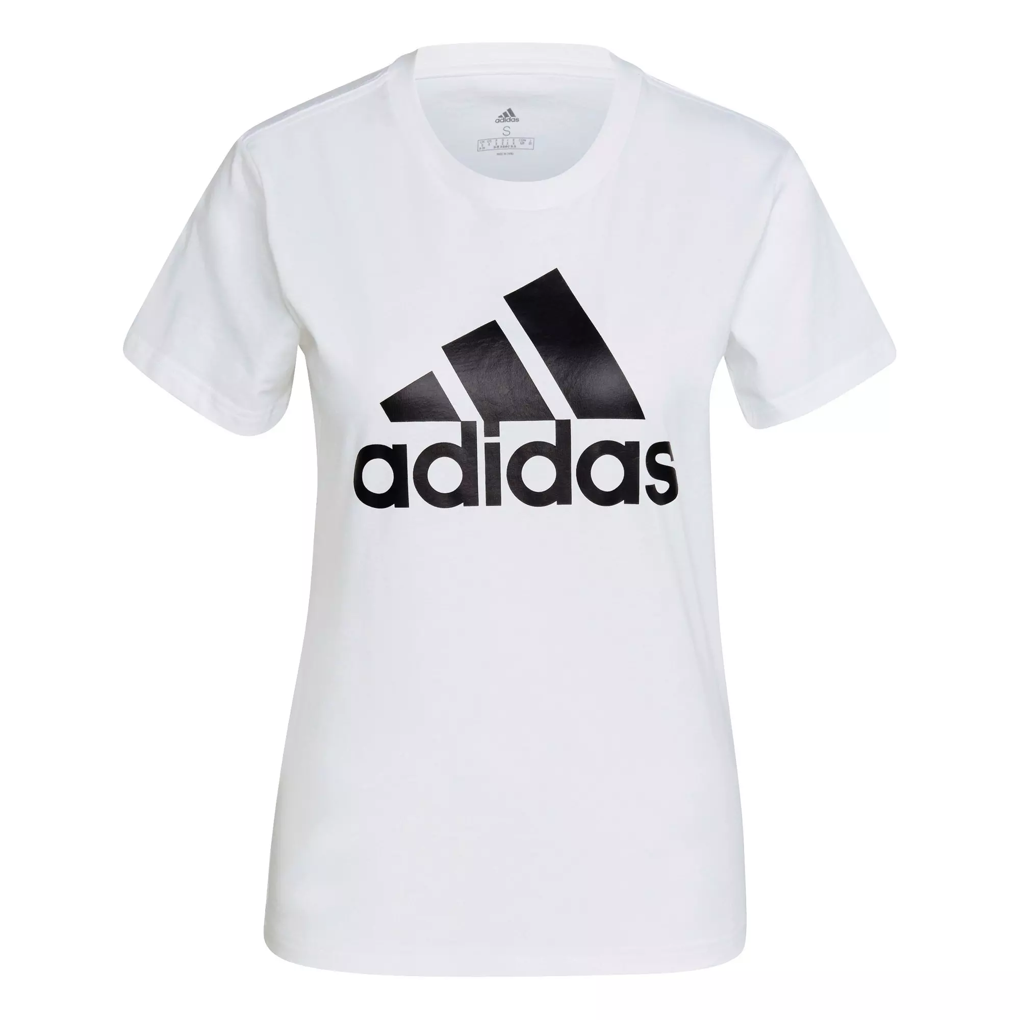 adidas Women's White LOUNGEWEAR Essentials Logo Tee - WHITE/BLACK