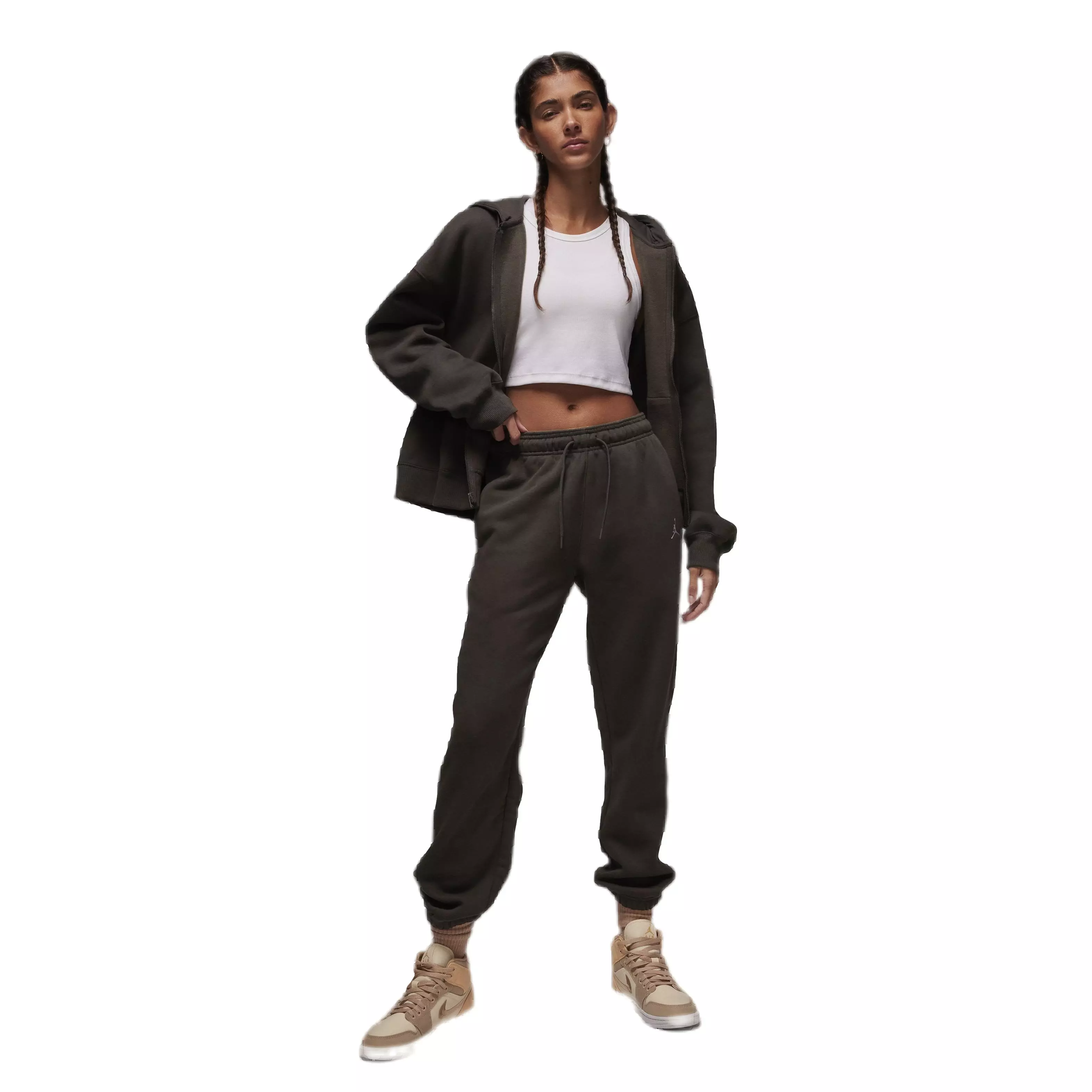 Jordan Women's Brooklyn Fleece Full-Zip Jacket -Brown - BROWN