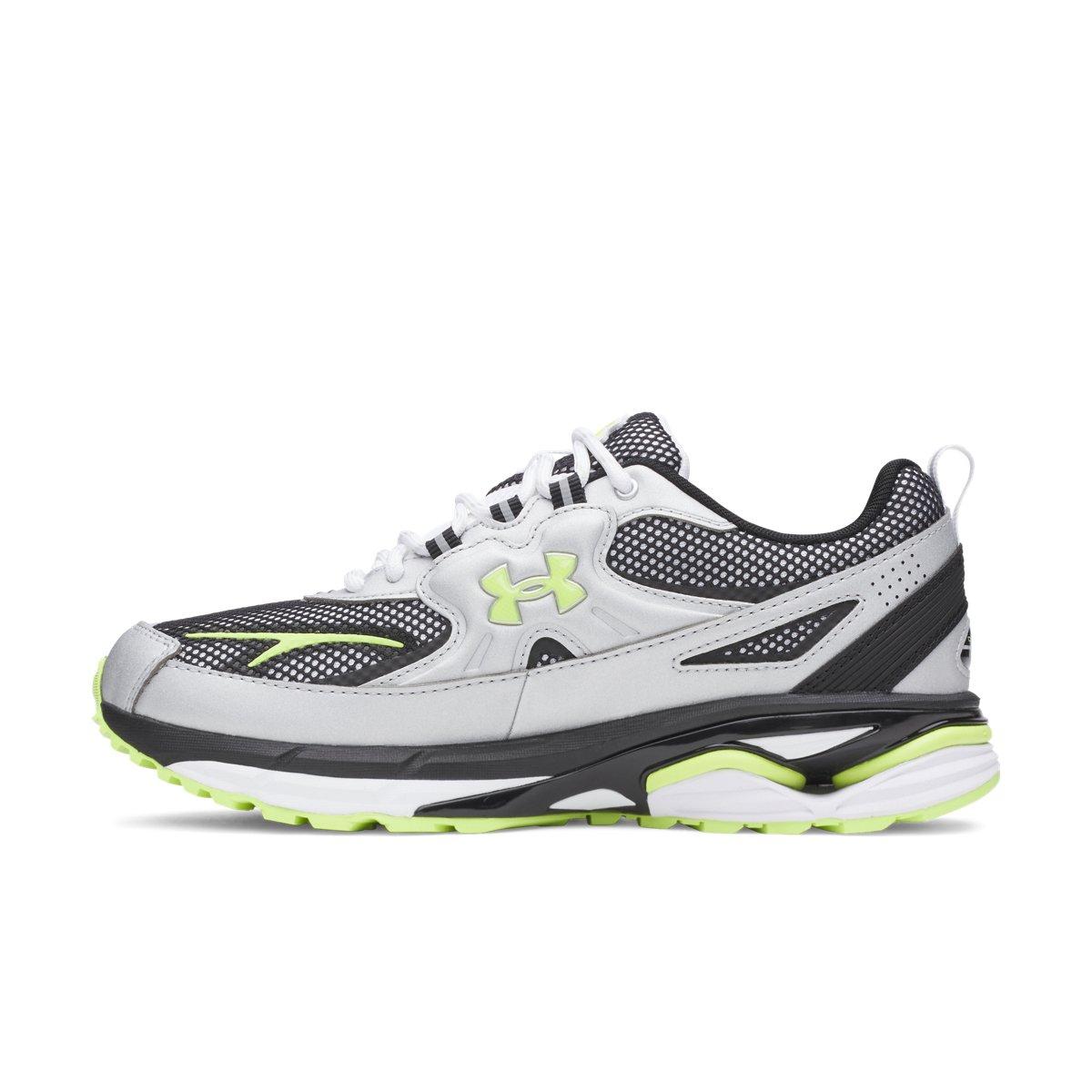 Under Armour Apparition Tech "Metallic Silver/White/Green Citrine" Unisex Shoe - SILVER/WHITE/GREEN Thumbnail View 2