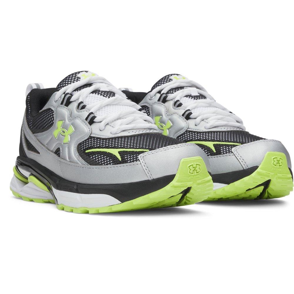 Under Armour Apparition Tech "Metallic Silver/White/Green Citrine" Unisex Shoe - SILVER/WHITE/GREEN Thumbnail View 3