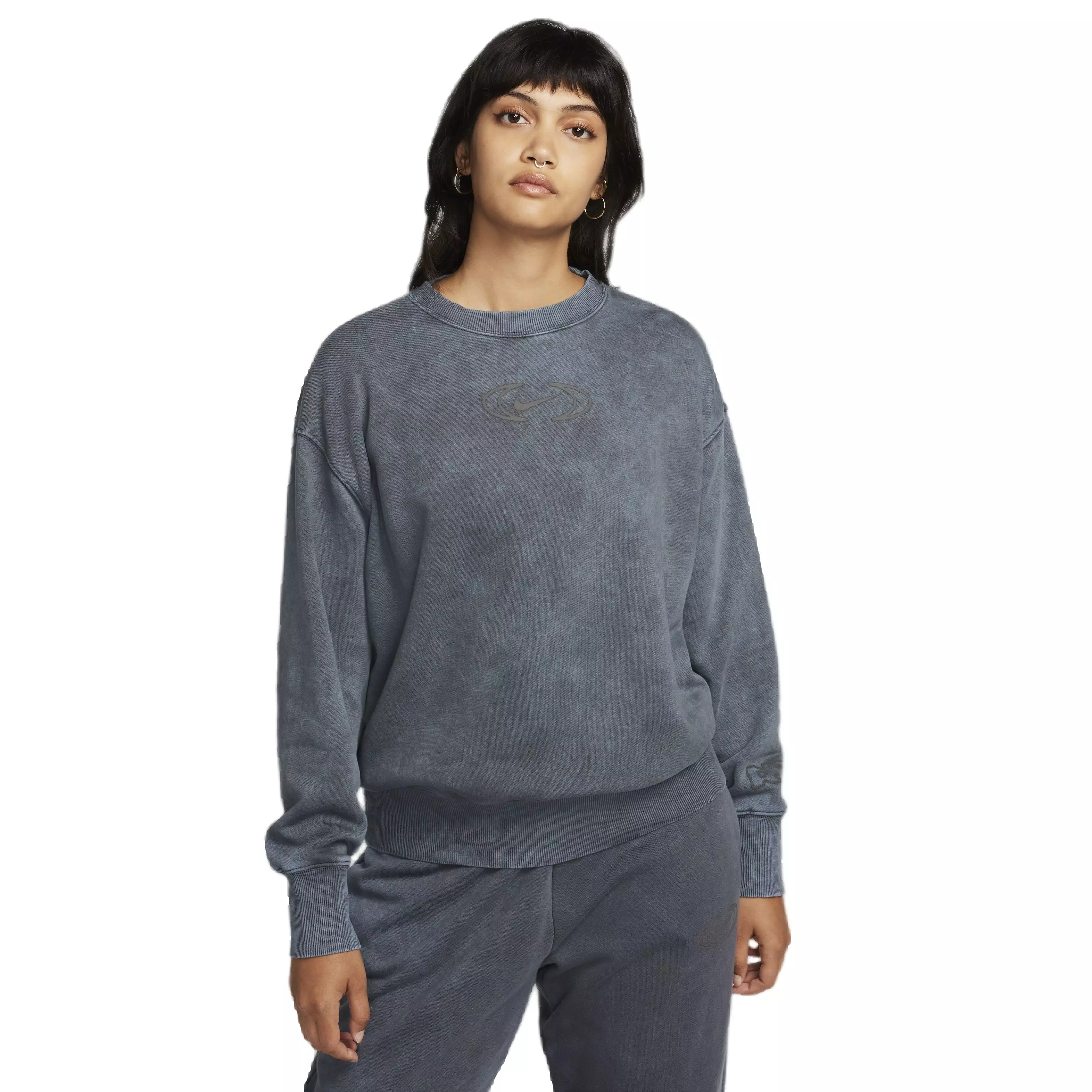 Nike Women's Sportswear Phoenix Fleece Oversized Crew-Neck Sweatshirt - ANTHRACITE