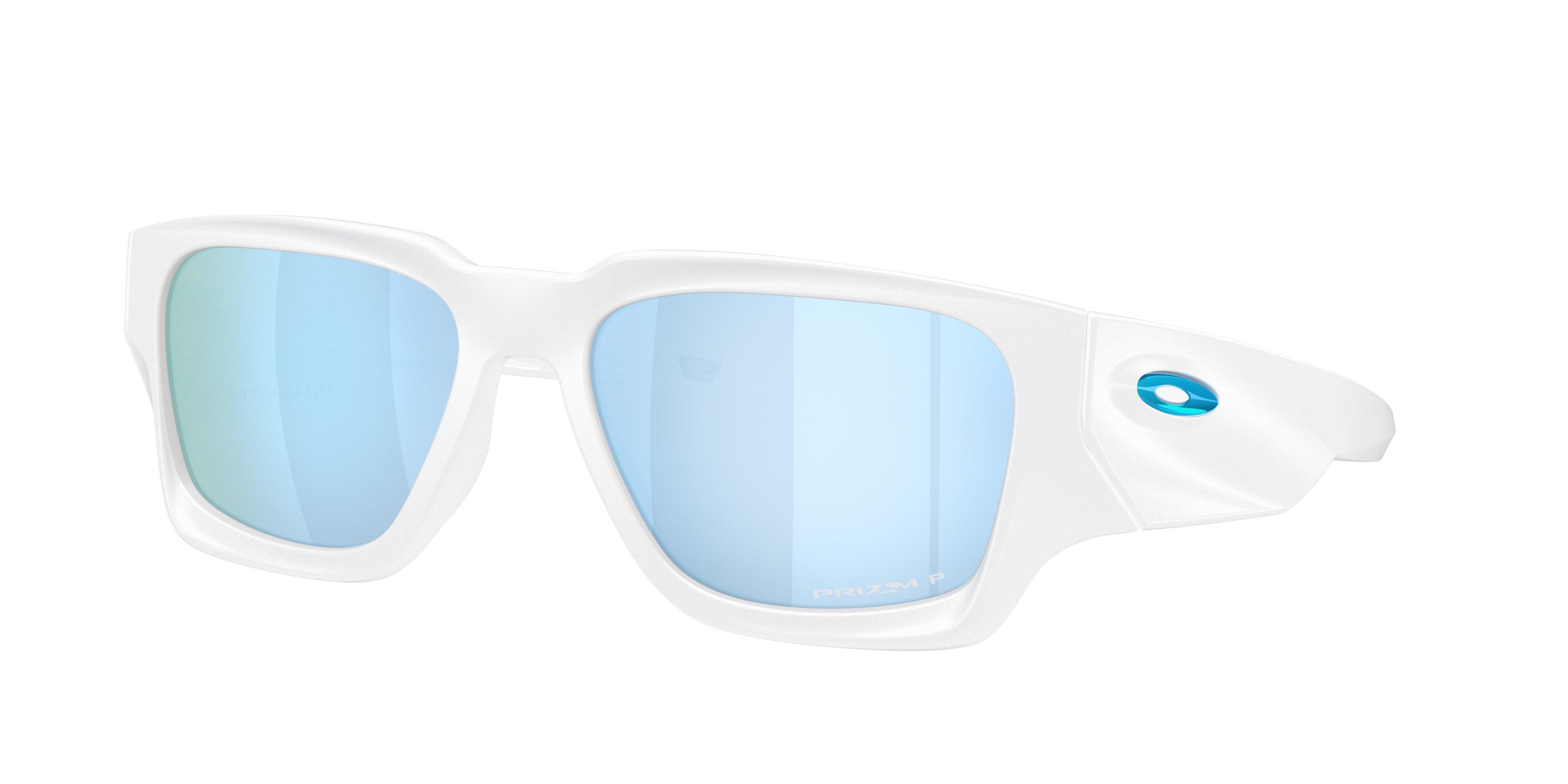 Oakley Instagator Prizm Deep Water Polarized Sunglasses &ndash; Matte White - WHITE/BLUE Thumbnail View 1