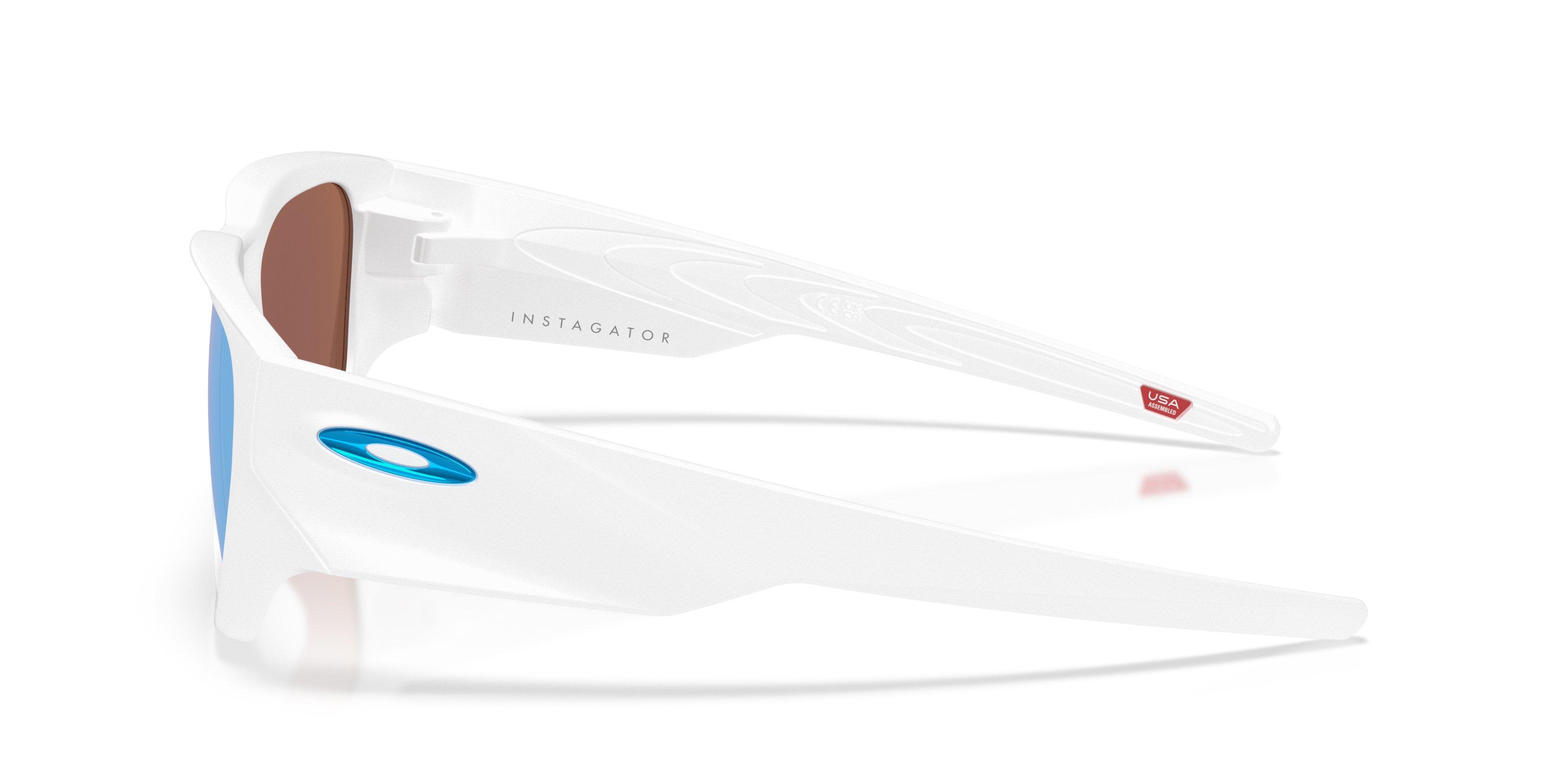 Oakley Instagator Prizm Deep Water Polarized Sunglasses &ndash; Matte White - WHITE/BLUE Thumbnail View 6