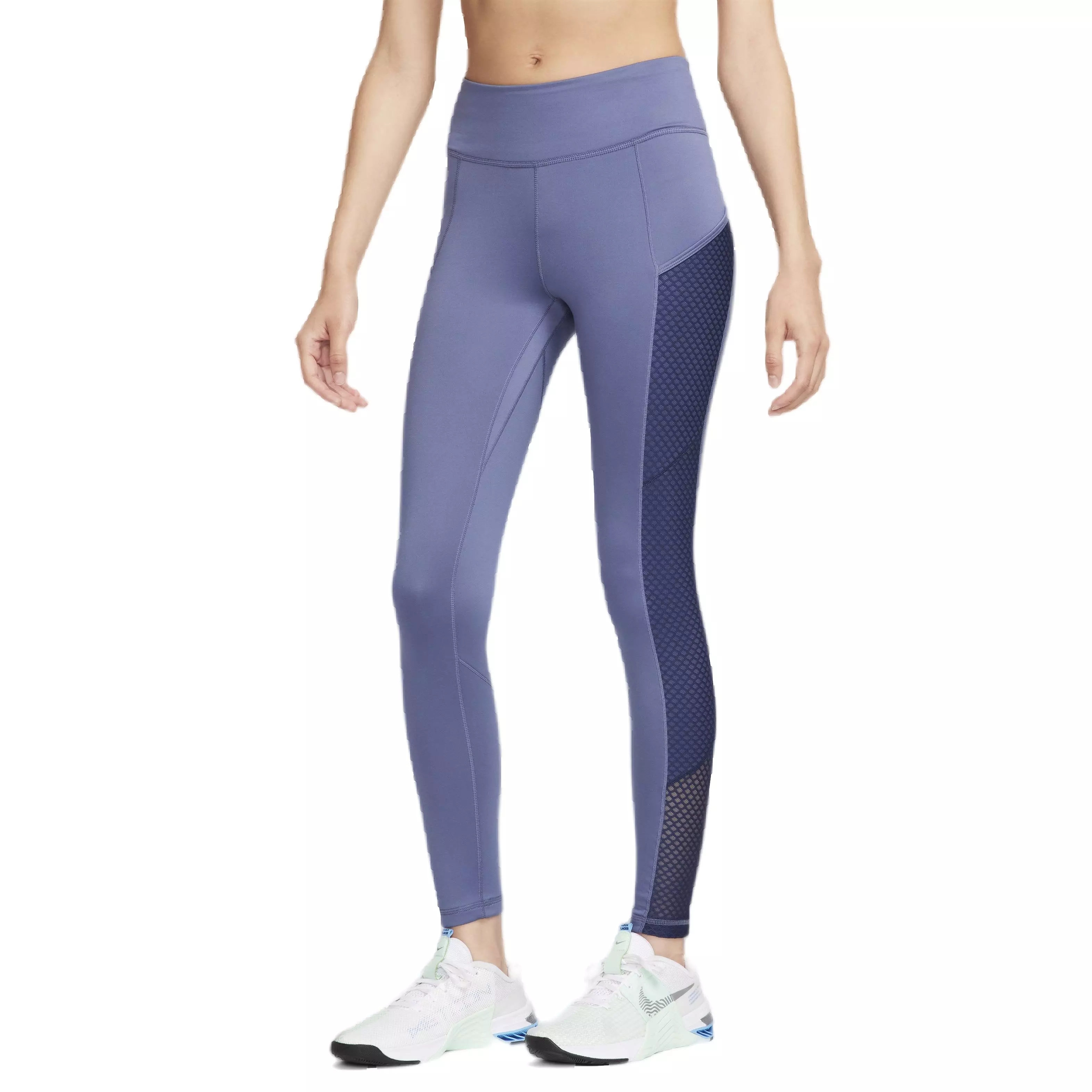 Nike Women's Therma-FIT One Mid-Rise Full-Length Training Leggings w/Pockets - BLUE/NAVY