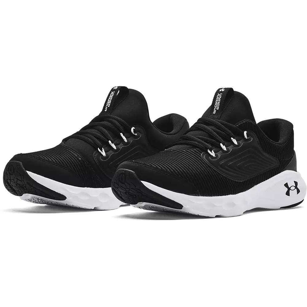 Under Armour Charged Vantage 2 "Black/White" Grade School Boys' Running Shoe - BLACK/WHITE