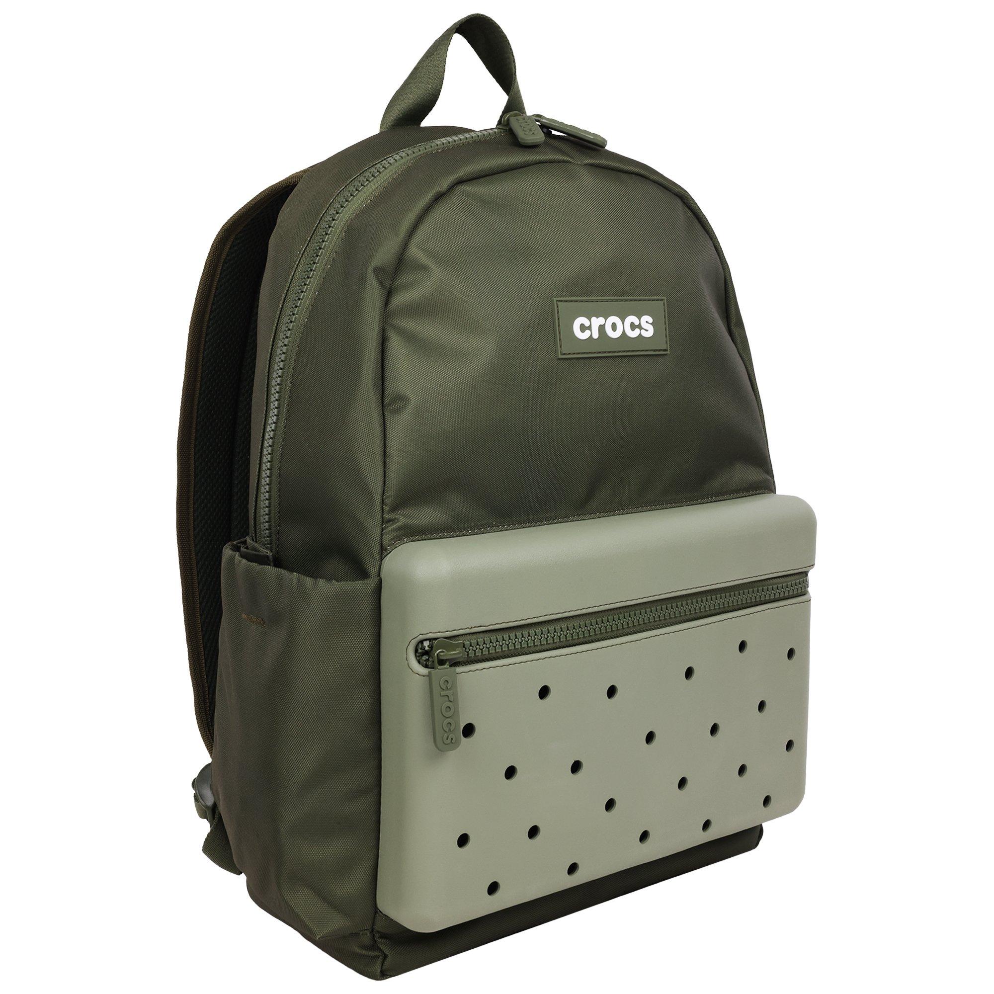 Crocs Lightweight Molded Front Storage Pocket Hunter Green Backpack