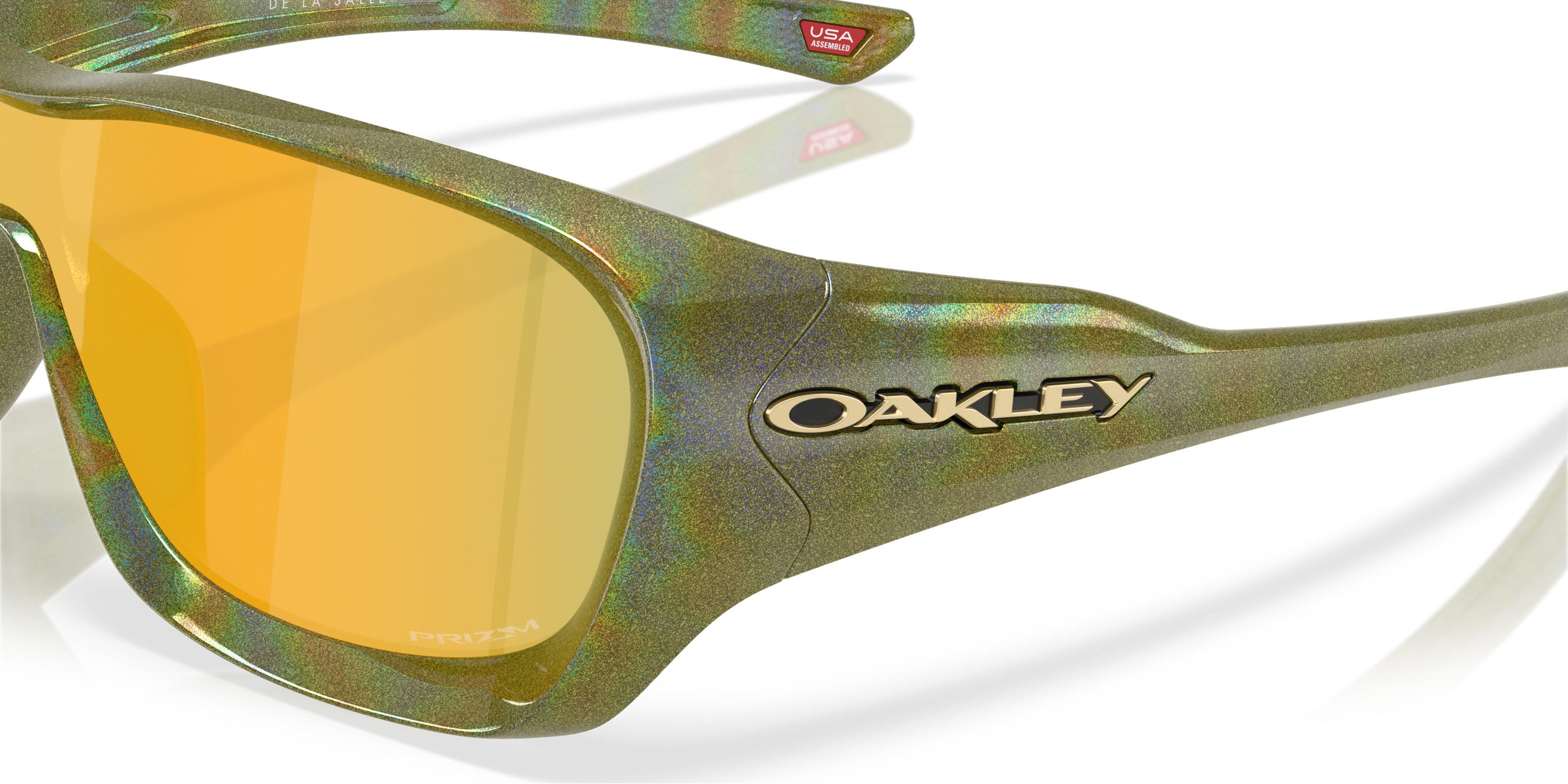 Oakley De La Salle Prizm 24K Sunglasses &ndash; Fern Spacedust - GREEN/GOLD Thumbnail View 4