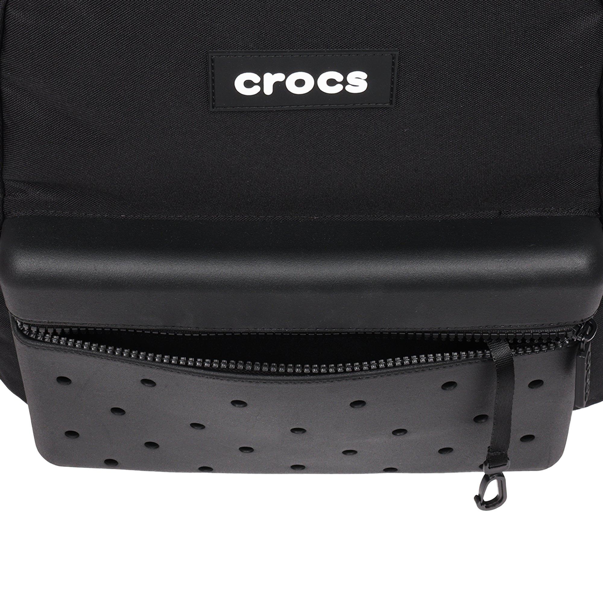 Crocs Lightweight Molded Front Storage Pocket Backpack - Black - BLACK Thumbnail View 8