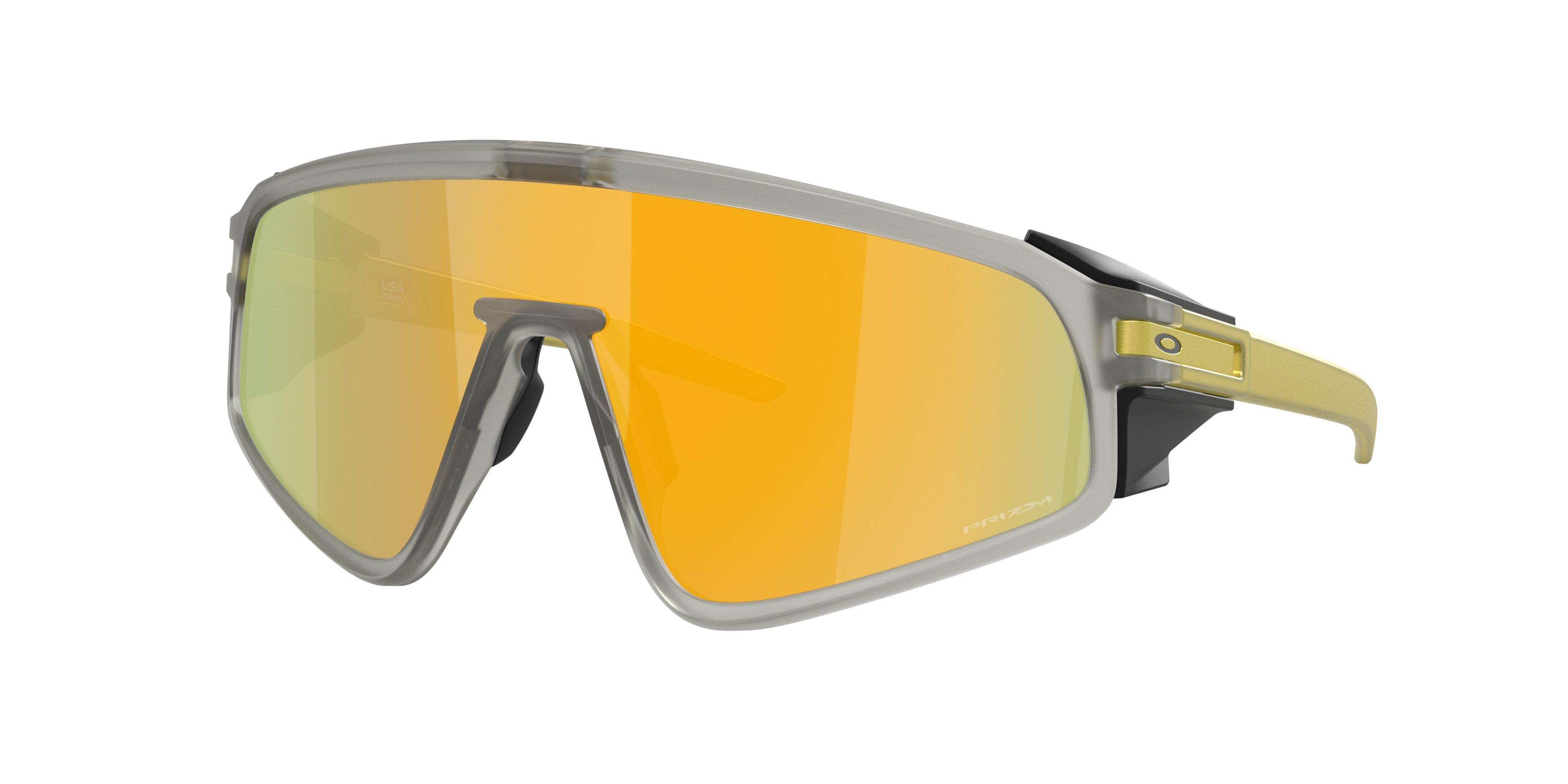 Oakley Latch Panel Prizm 24K Sunglasses &ndash; Matte Grey Ink - GREY/GOLD Thumbnail View 1