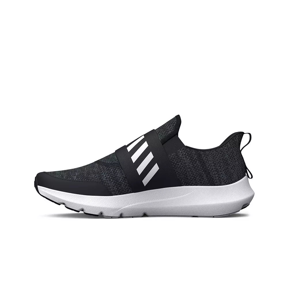Under Armour Surge 3 Slip "Black/White" Grade School Boys' Running Shoe - BLACK/WHITE