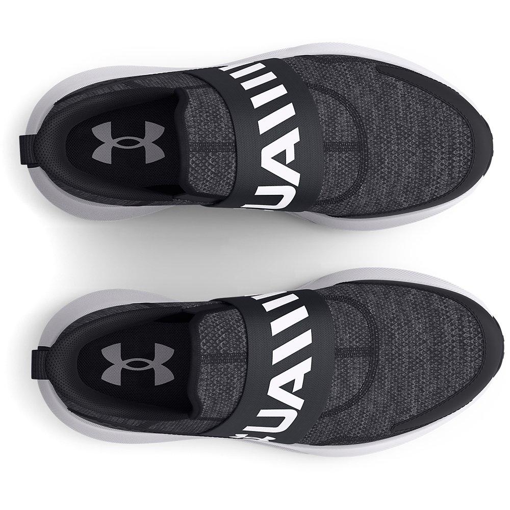 Under Armour Surge 3 Slip "Black/White" Grade School Boys' Running Shoe - BLACK/WHITE Thumbnail View 5