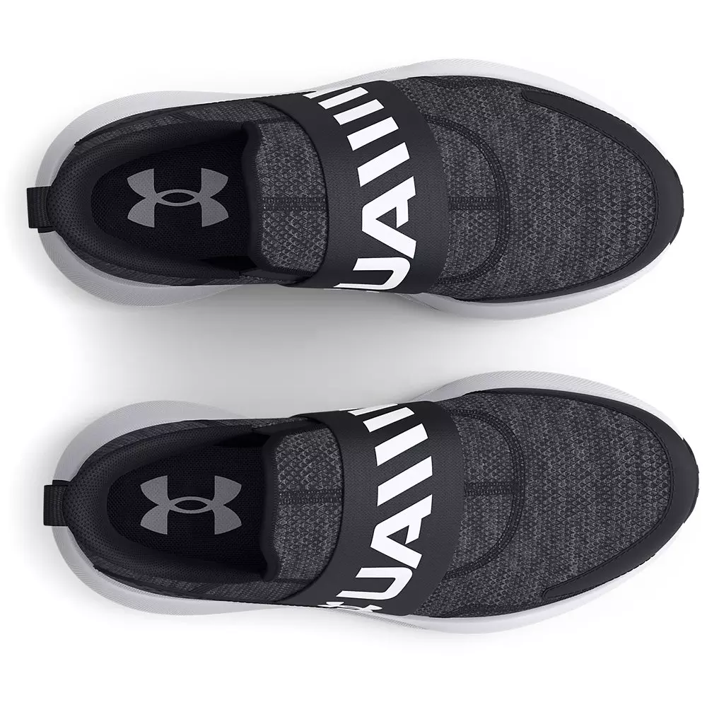 Under Armour Surge 3 Slip "Black/White" Grade School Boys' Running Shoe - BLACK/WHITE