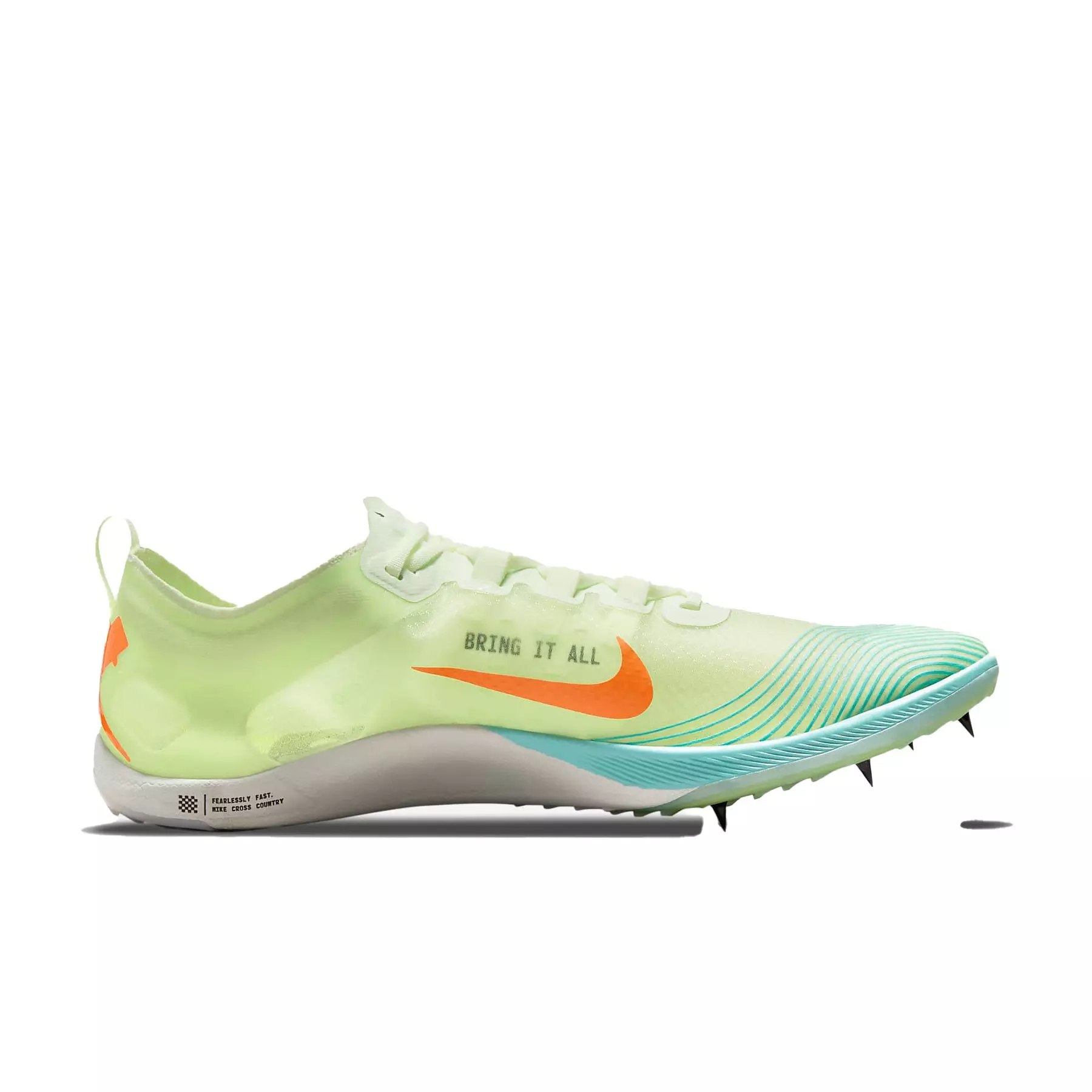 Nike Zoom Victory 5 XC "Barely Volt/Dynamic Turquoise/Photon Dust/Hyper Orange" Men's Track & Field Distance Spike - YELLOW