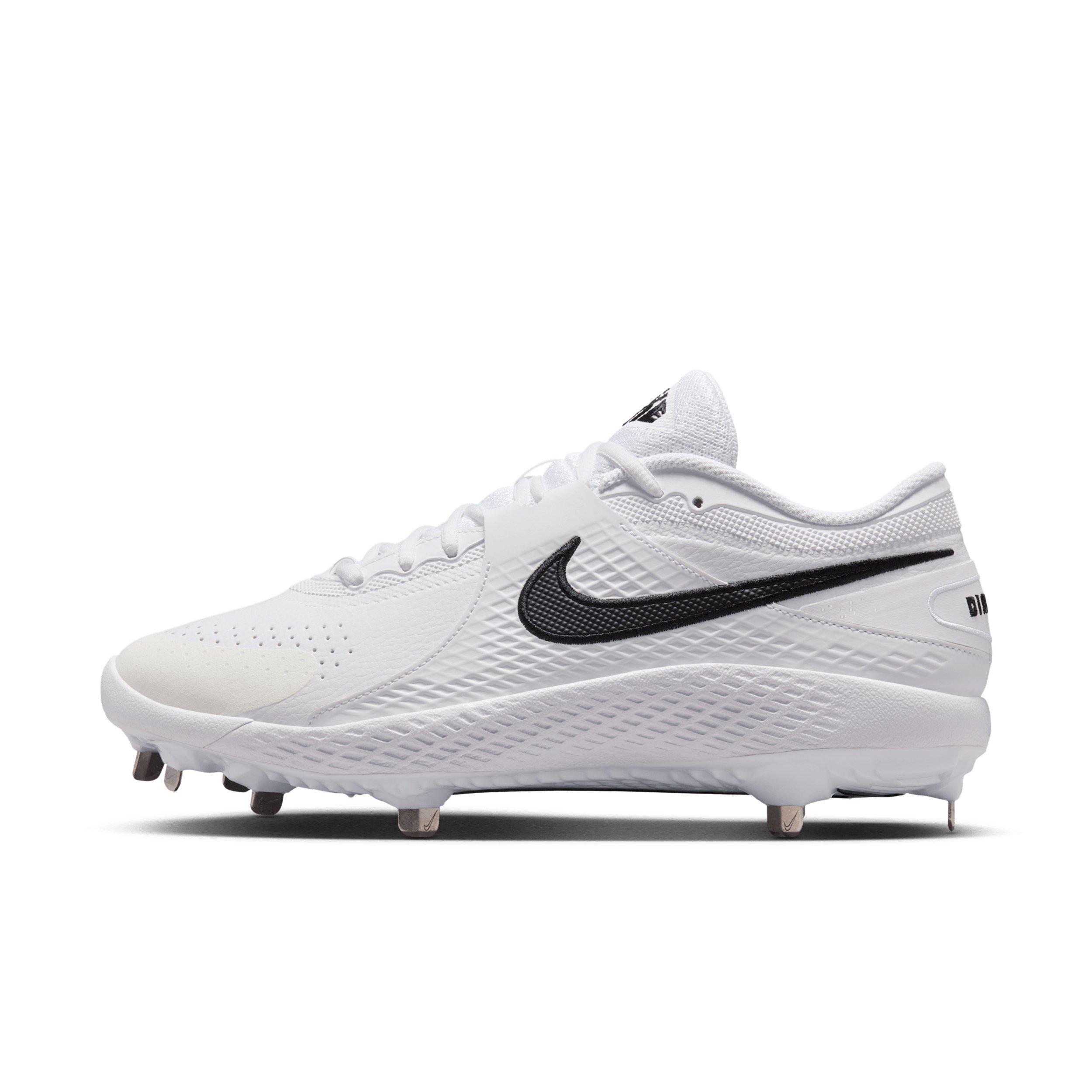 Nike Diamond Gamer MTL "White/Black" Men's Baseball Cleat - WHITE/BLACK Thumbnail View 2