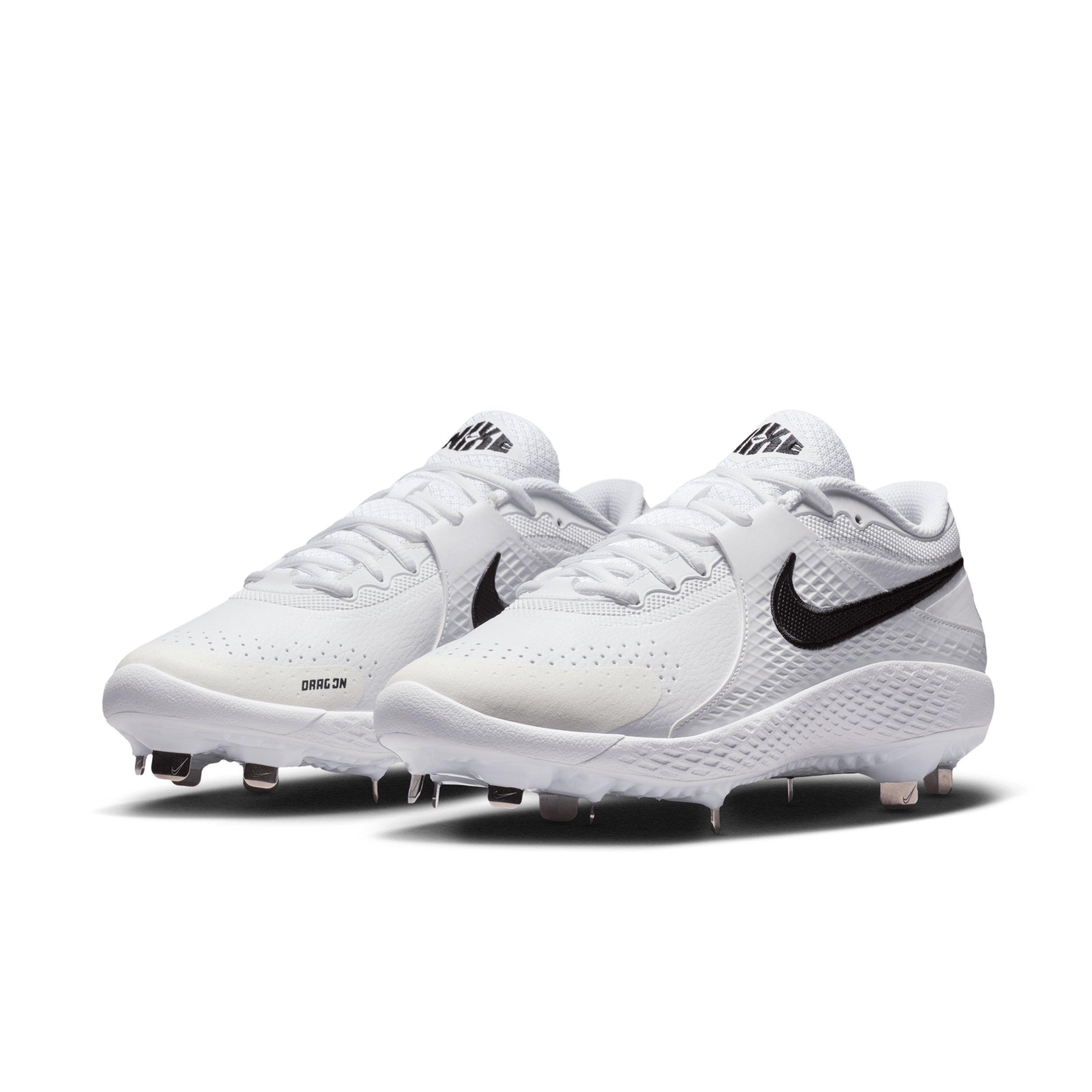 Nike Diamond Gamer MTL "White/Black" Men's Baseball Cleat - WHITE/BLACK Thumbnail View 3