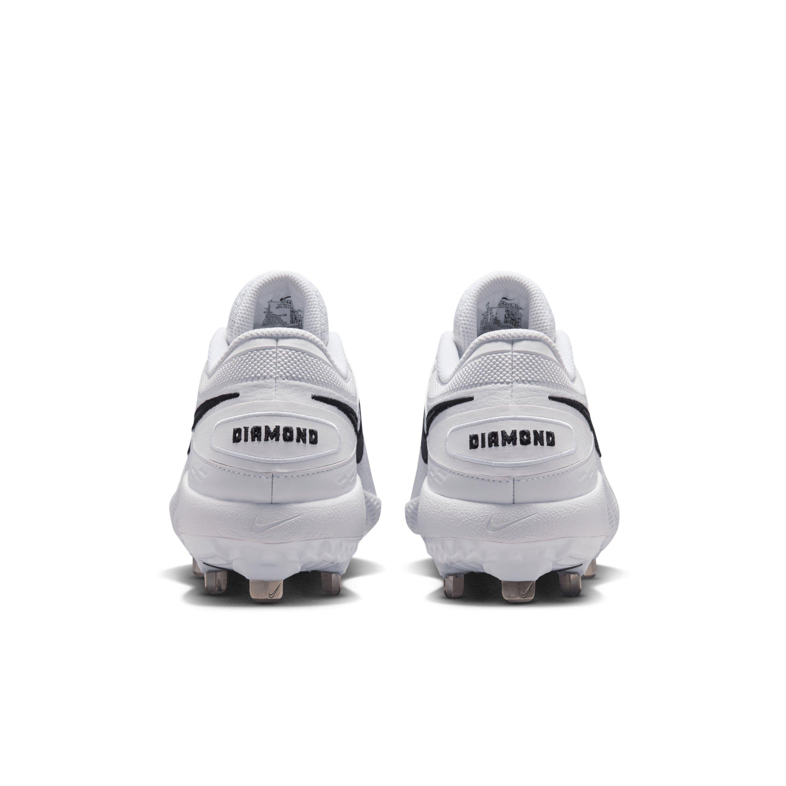 Nike Diamond Gamer MTL "White/Black" Men's Baseball Cleat - WHITE/BLACK Thumbnail View 5