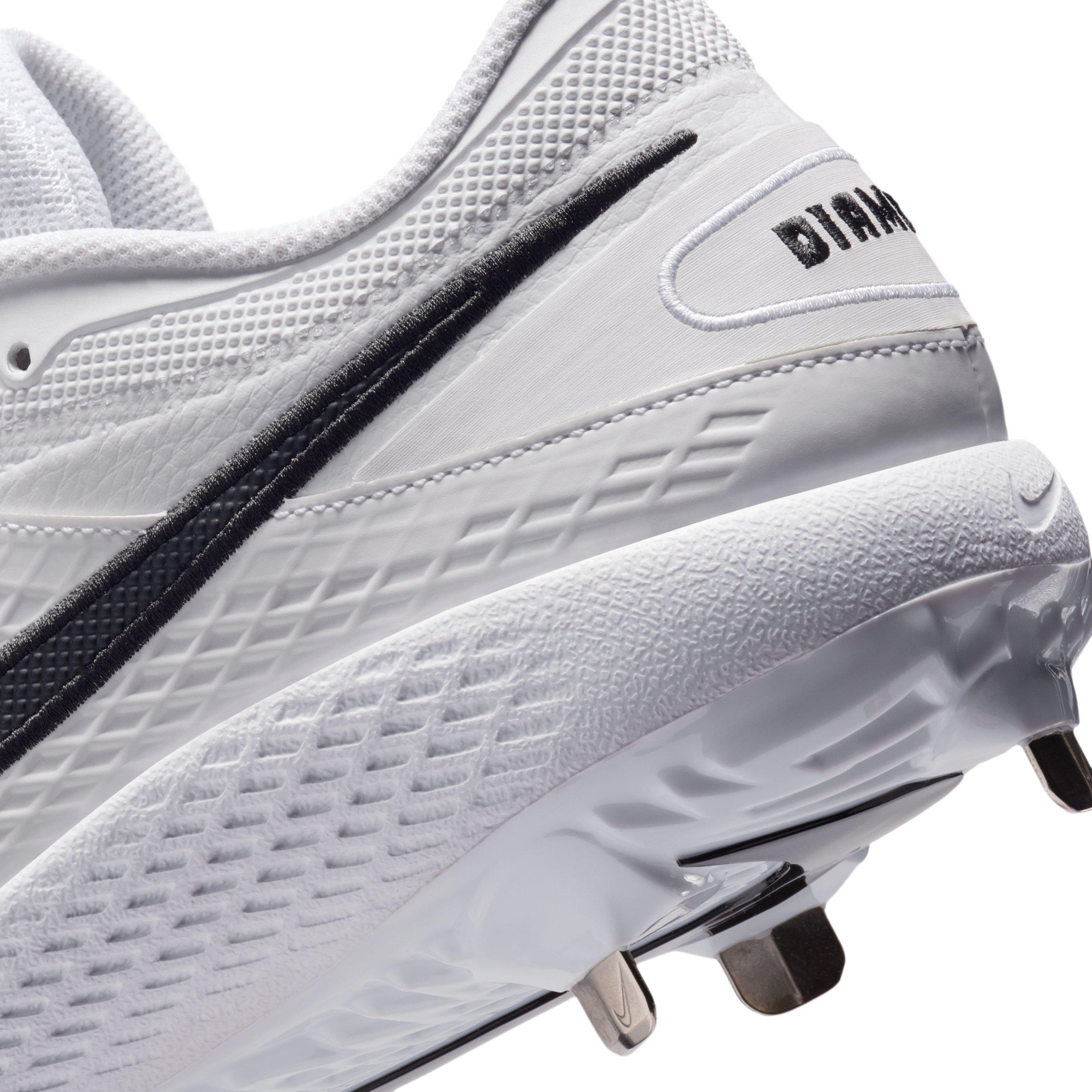 Nike Diamond Gamer MTL "White/Black" Men's Baseball Cleat - WHITE/BLACK Thumbnail View 9