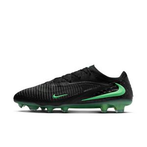 Nike Phantom 6 Low Elite FG "Black/Black/Illusion Green" Men's Soccer Cleat - BLACK/BLACK/GREEN