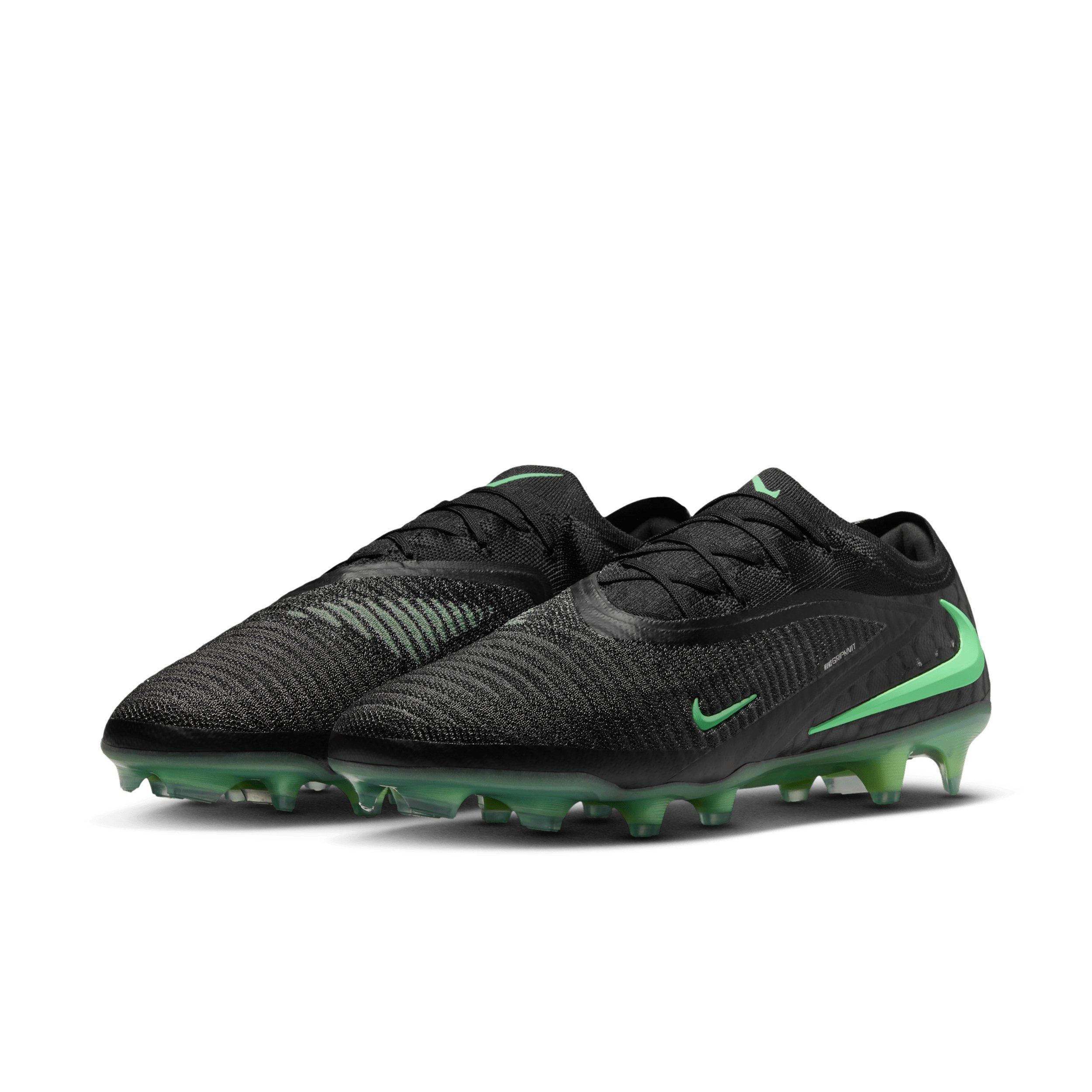 Nike Phantom 6 Low Elite FG "Black/Black/Illusion Green" Men's Soccer Cleat - BLACK/BLACK/GREEN Thumbnail View 3