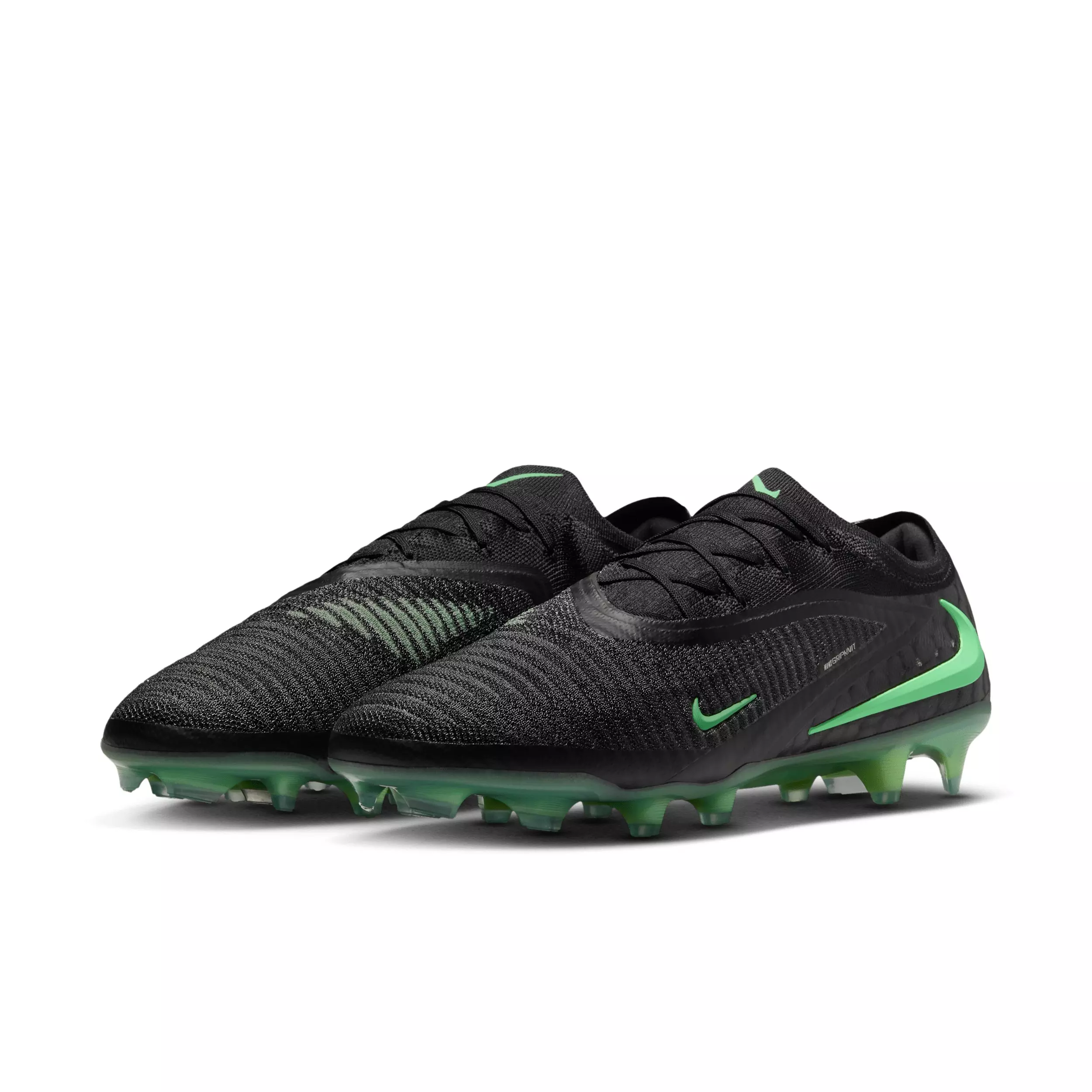 Nike Phantom 6 Low Elite FG "Black/Black/Illusion Green" Men's Soccer Cleat - BLACK/BLACK/GREEN