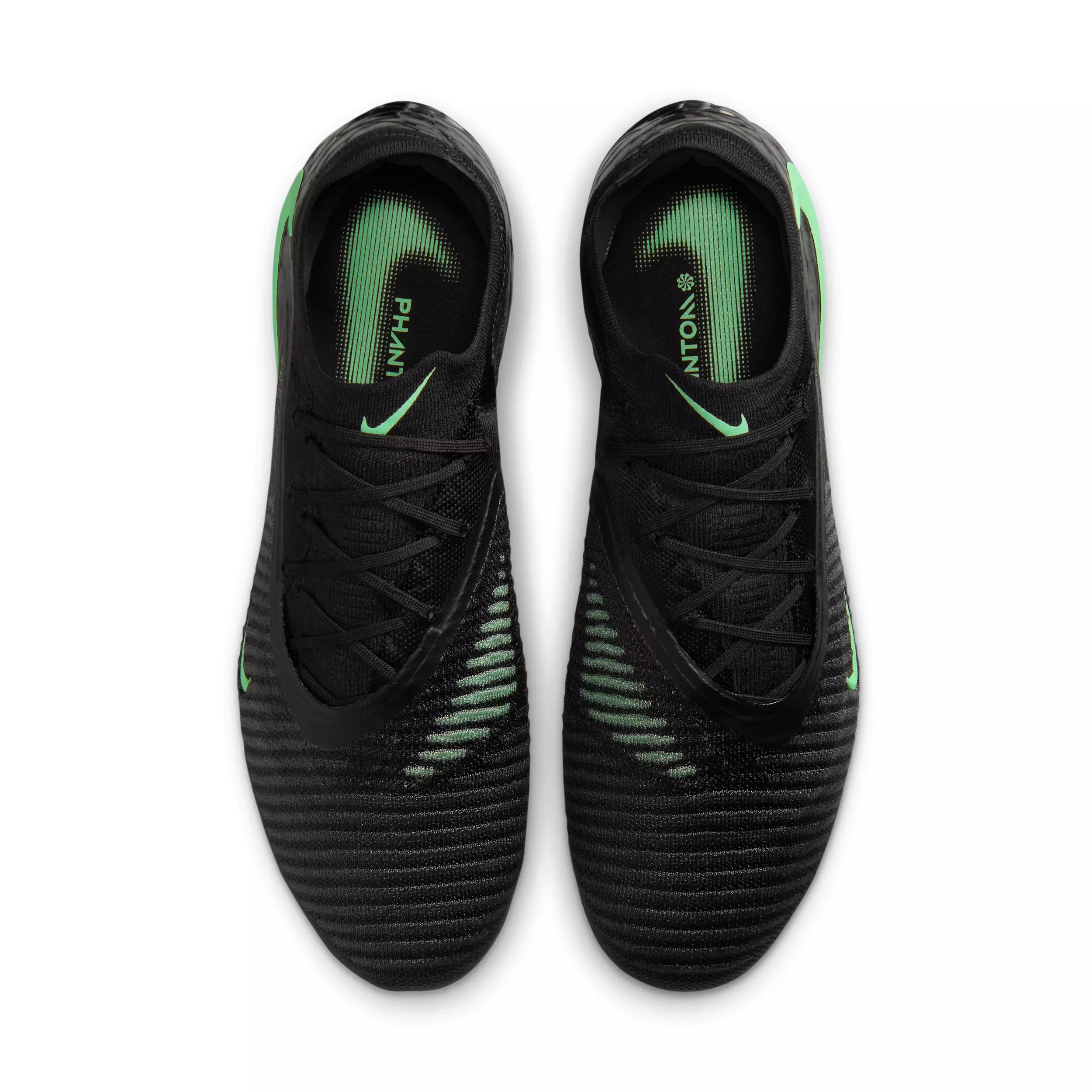 Nike Phantom 6 Low Elite FG "Black/Black/Illusion Green" Men's Soccer Cleat - BLACK/BLACK/GREEN
