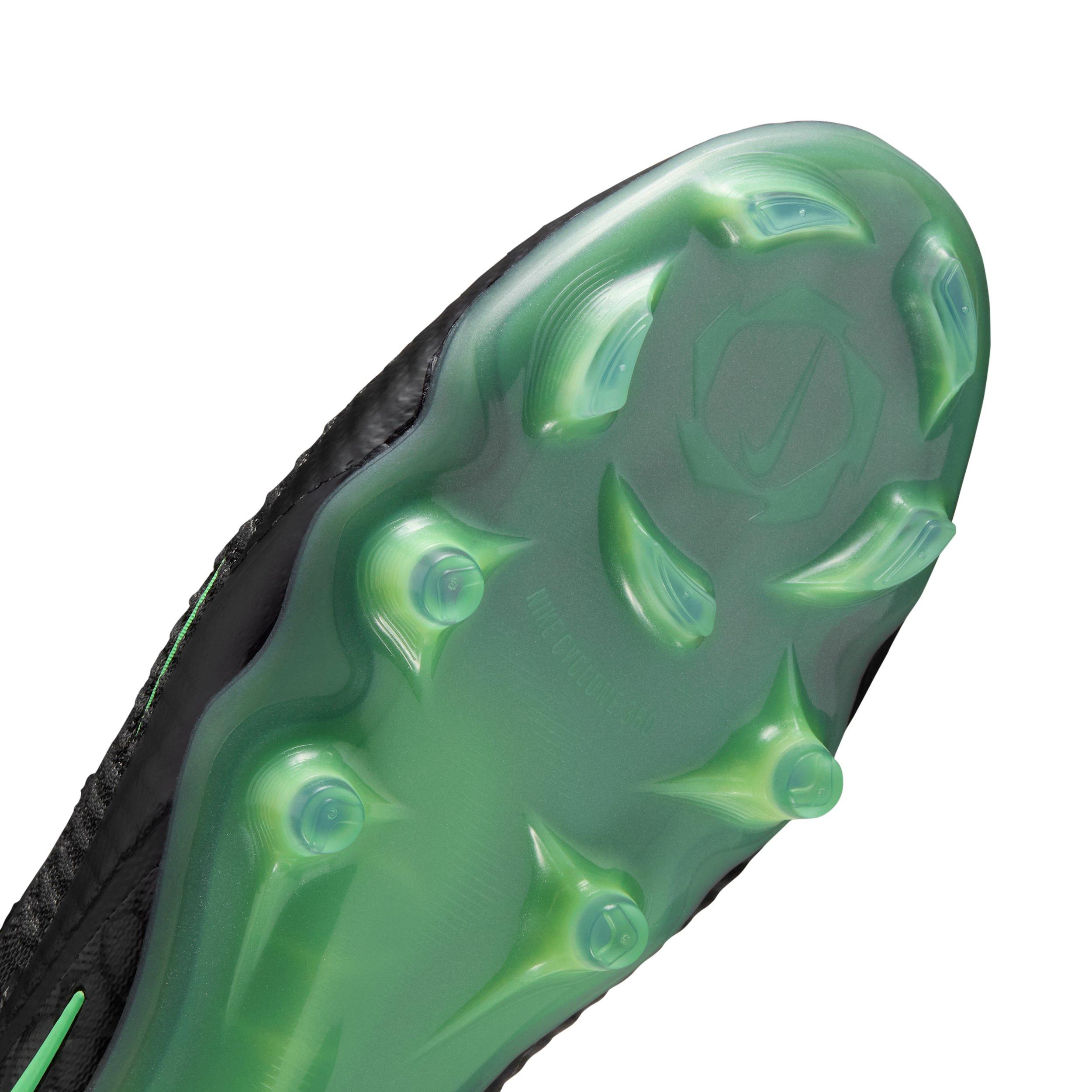 Nike Phantom 6 Low Elite FG "Black/Black/Illusion Green" Men's Soccer Cleat - BLACK/BLACK/GREEN Thumbnail View 7