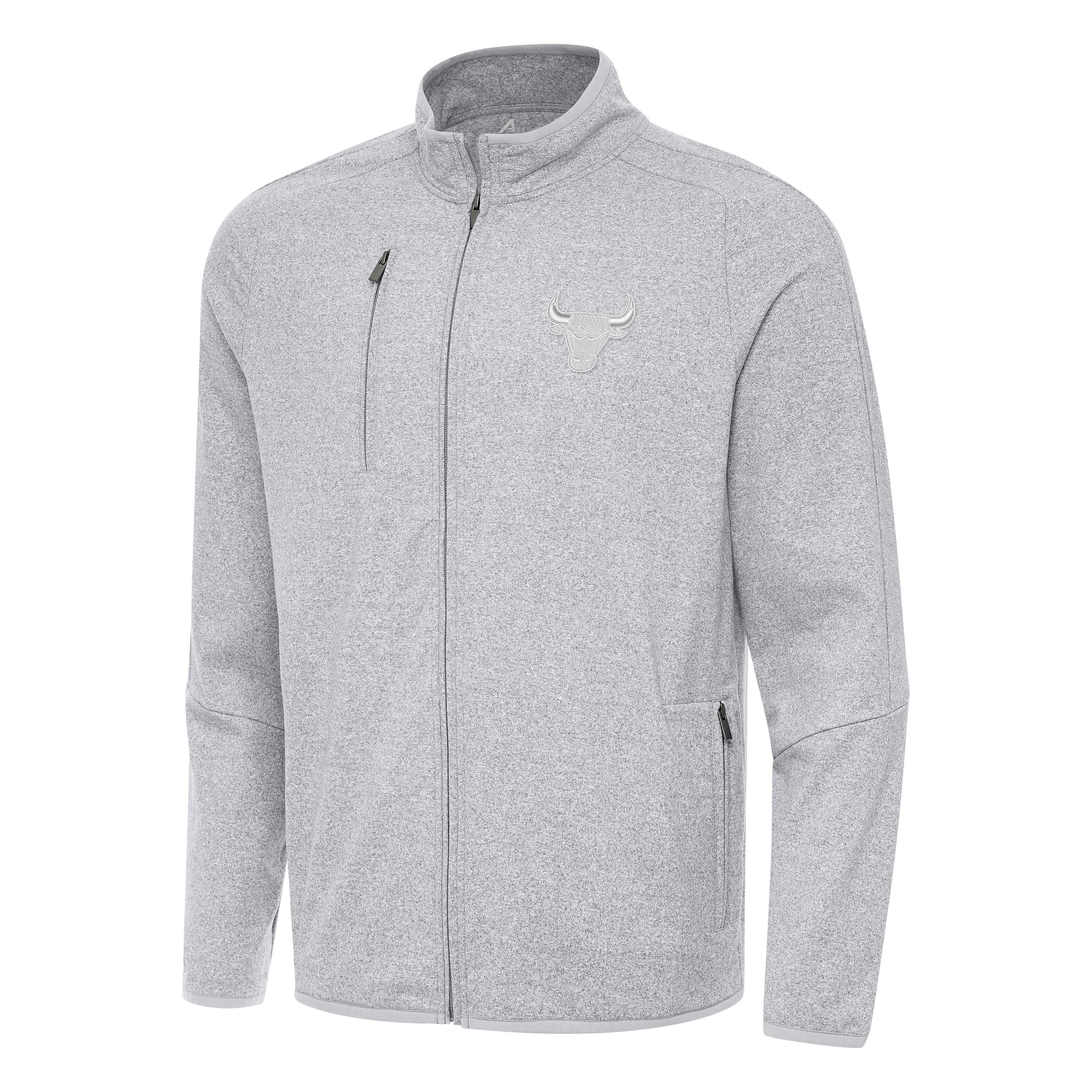 Antigua Men's Chicago Bulls Hold Up Jacket-Grey