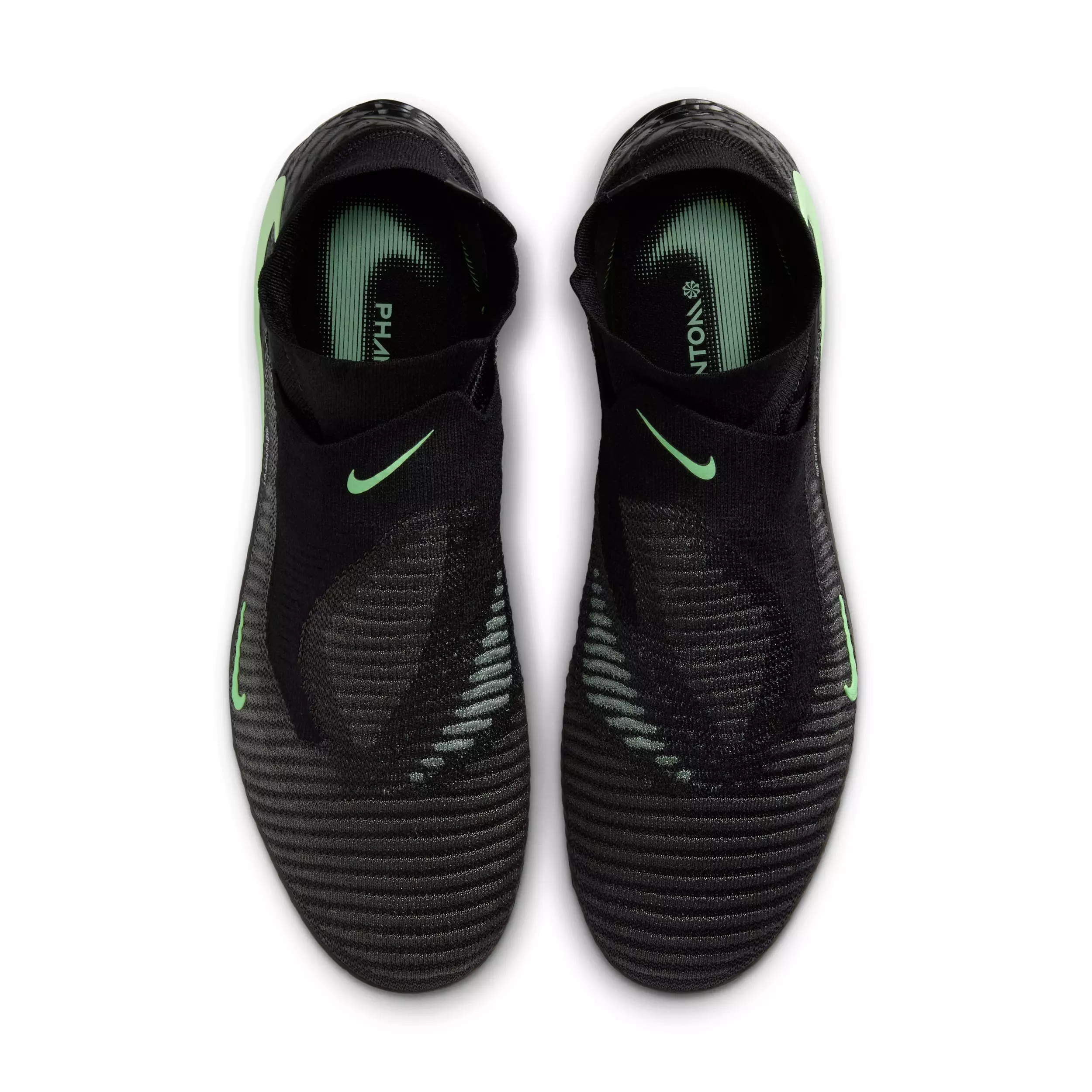 Nike Phantom 6 High Elite FG "Black/Black/Illusion Green" Men's Soccer Cleat - BLACK/BLACK/GREEN