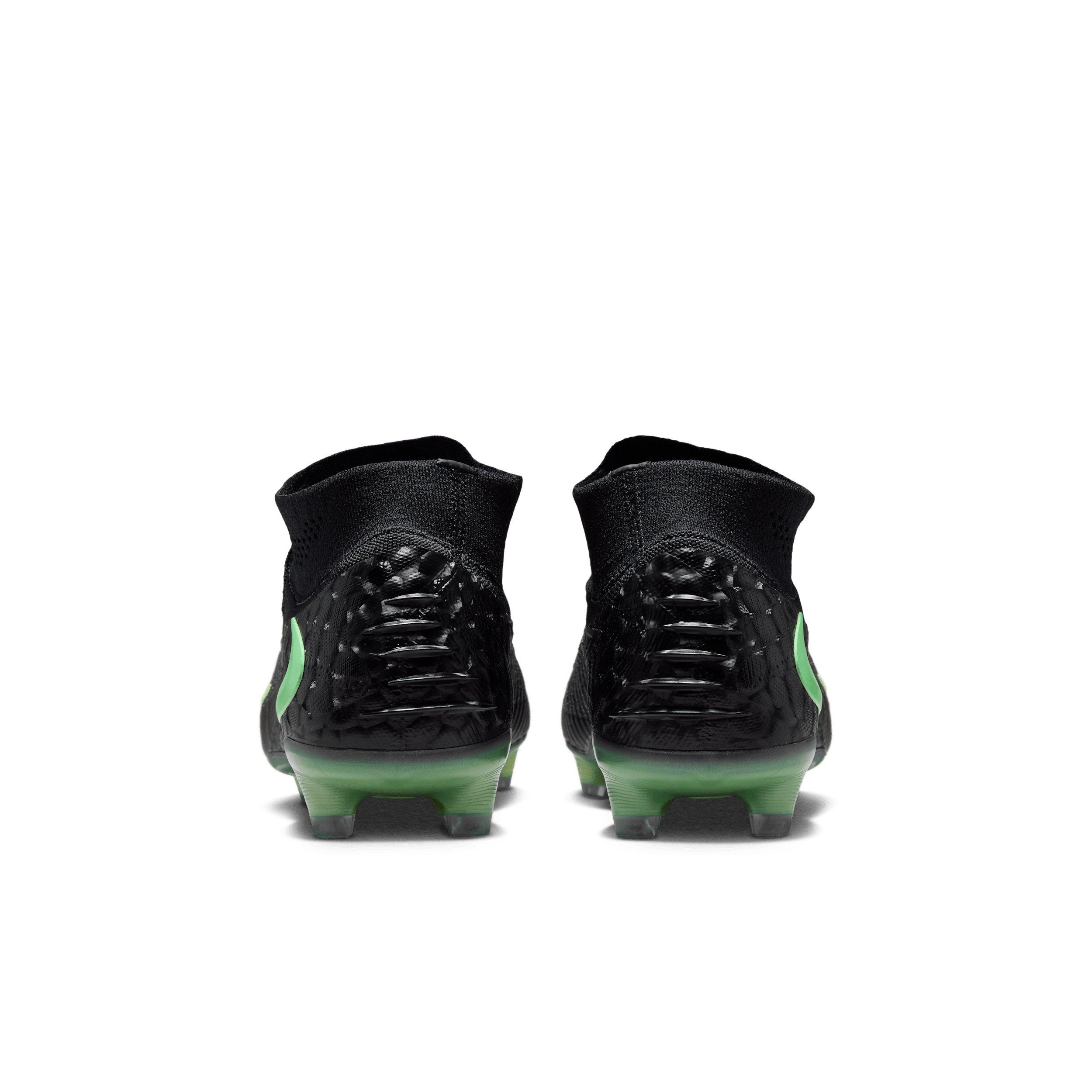 Nike Phantom 6 High Elite FG "Black/Black/Illusion Green" Men's Soccer Cleat - BLACK/BLACK/GREEN Thumbnail View 5