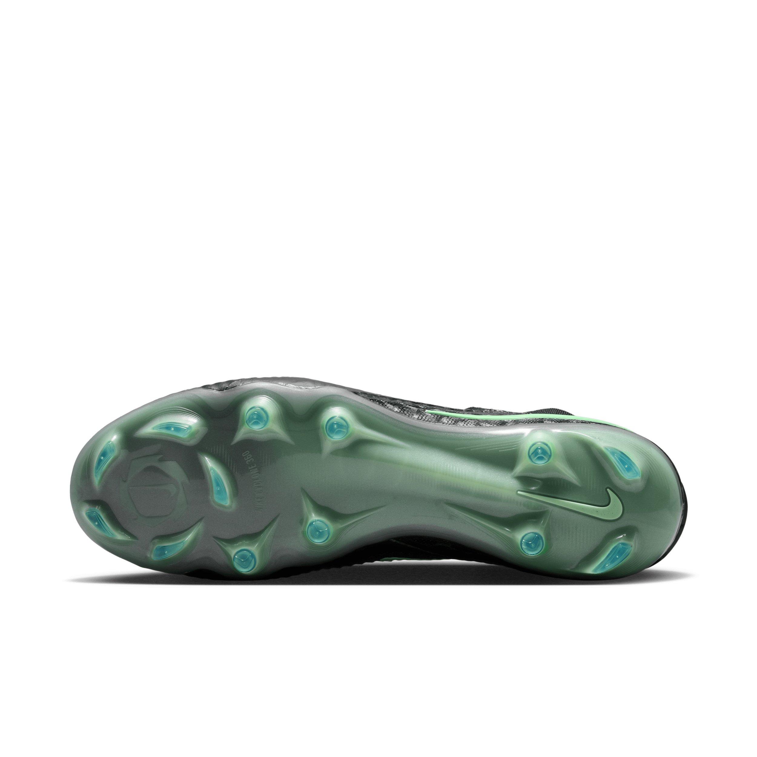 Nike Phantom 6 High Elite FG "Black/Black/Illusion Green" Men's Soccer Cleat - BLACK/BLACK/GREEN Thumbnail View 6