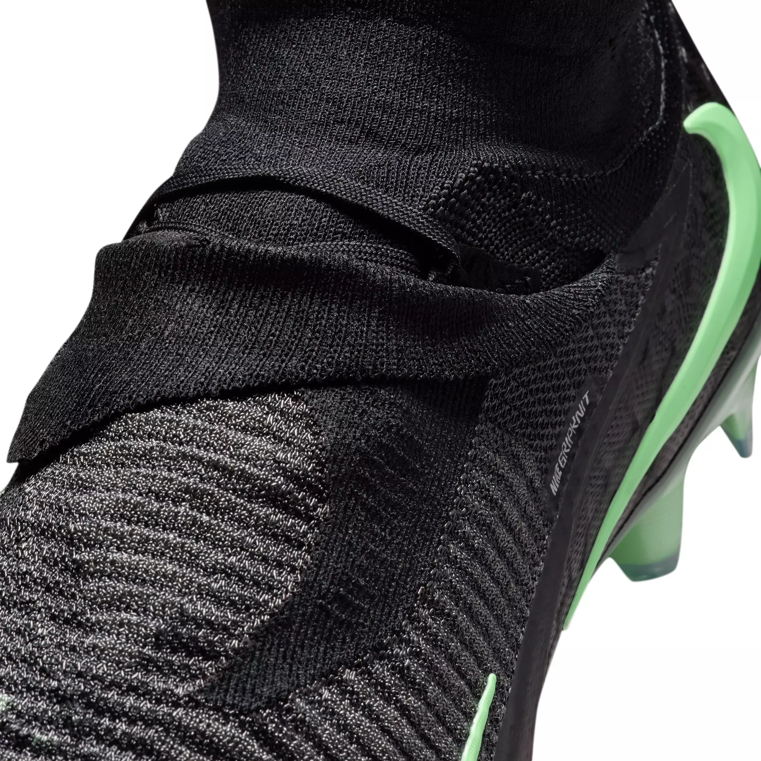 Nike Phantom 6 High Elite FG "Black/Black/Illusion Green" Men's Soccer Cleat - BLACK/BLACK/GREEN