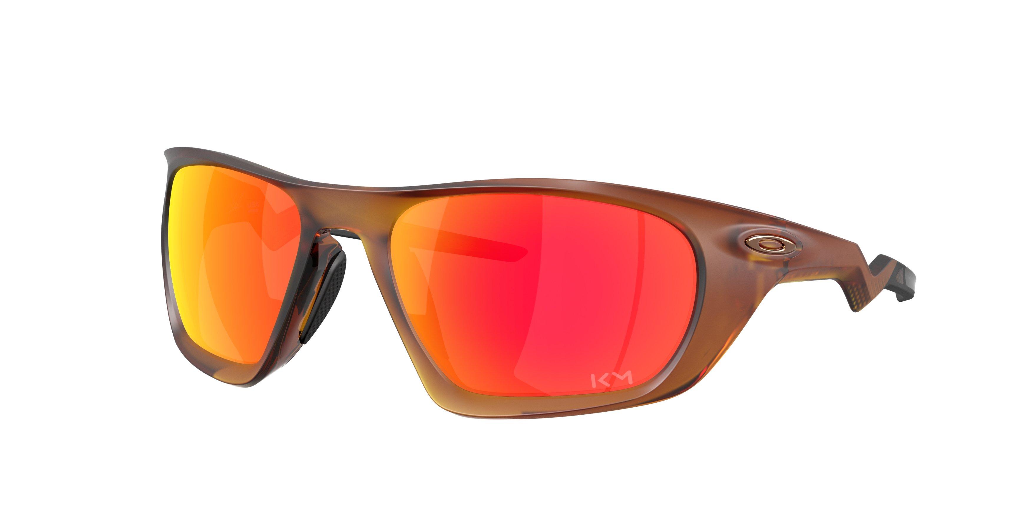Oakley Lateralis Kylian Mbapp&eacute; Prizm Ruby Sunglasses &ndash; Matte Dark Amber - ORANGE/RED Thumbnail View 1