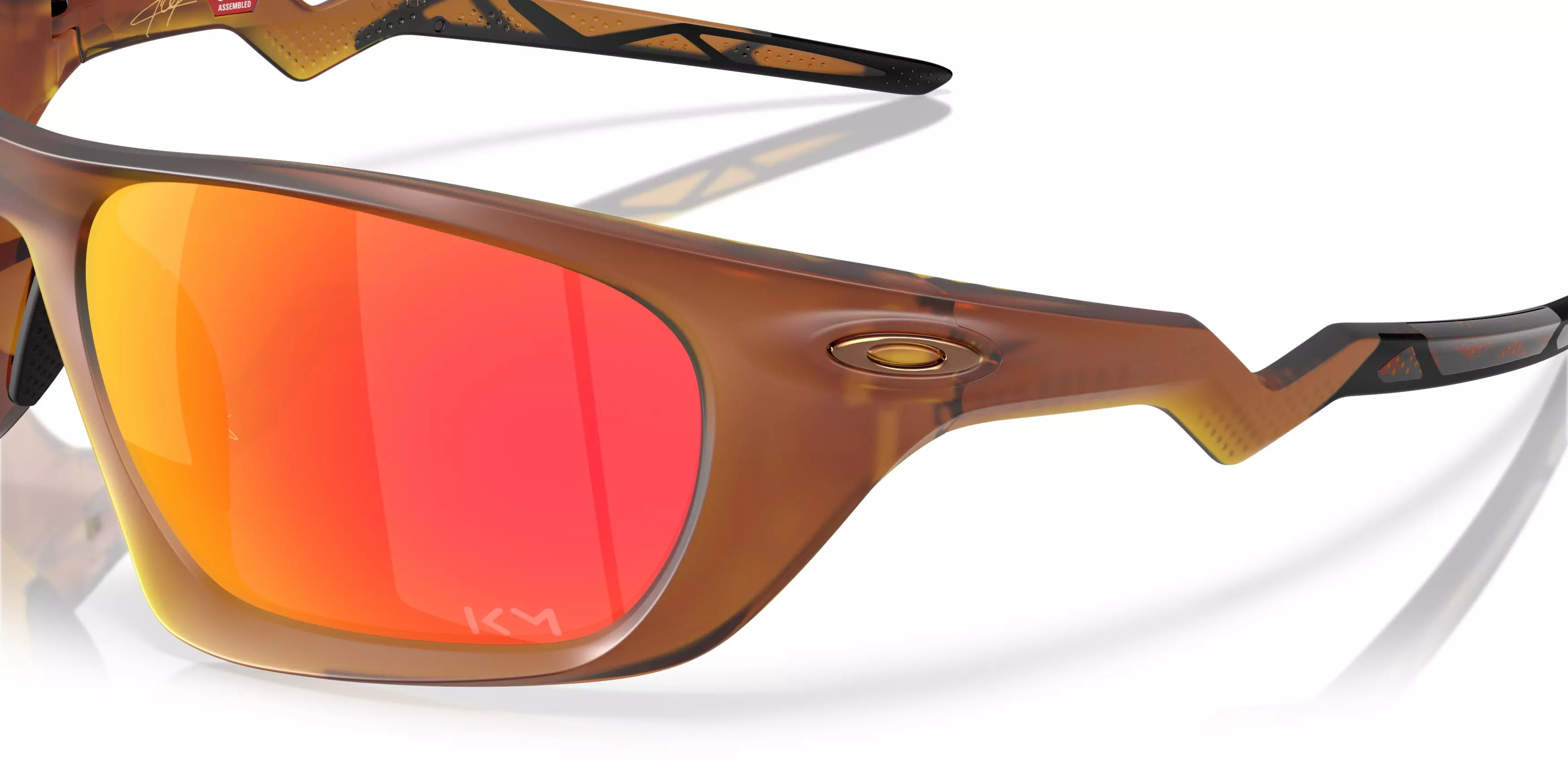 Oakley Lateralis Kylian Mbappé Prizm Ruby Sunglasses – Matte Dark Amber - ORANGE/RED