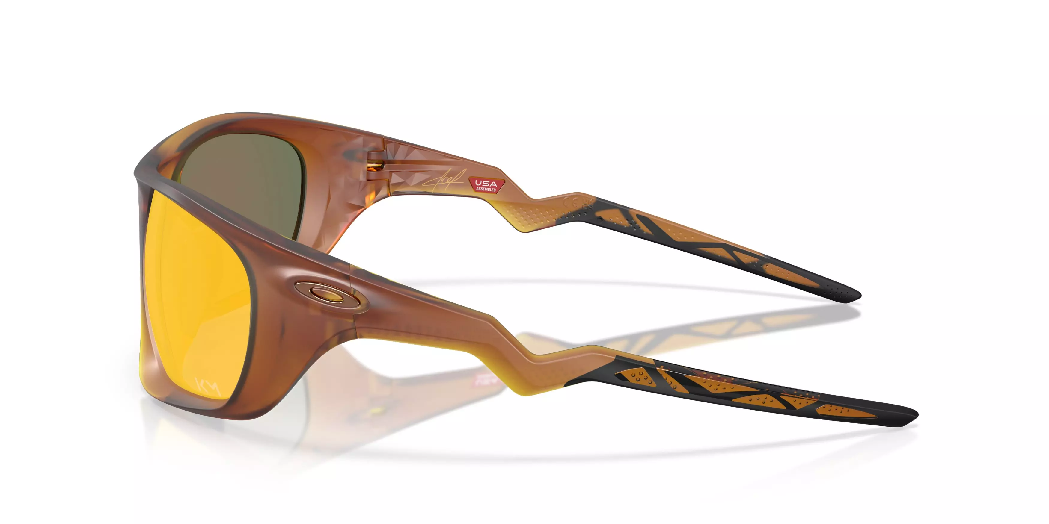 Oakley Lateralis Kylian Mbappé Prizm Ruby Sunglasses – Matte Dark Amber - ORANGE/RED