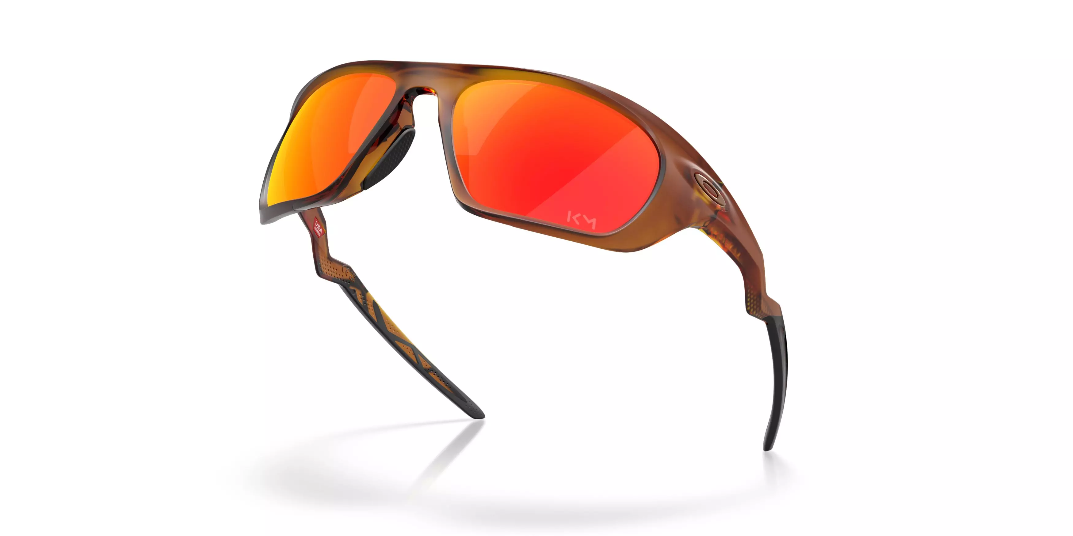 Oakley Lateralis Kylian Mbappé Prizm Ruby Sunglasses – Matte Dark Amber - ORANGE/RED